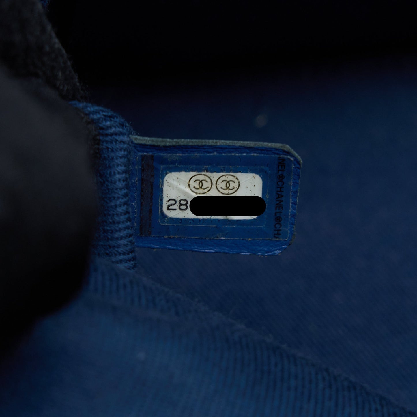 Chanel Top Handle Crossbody Vanity Case Denim Blue Brushed