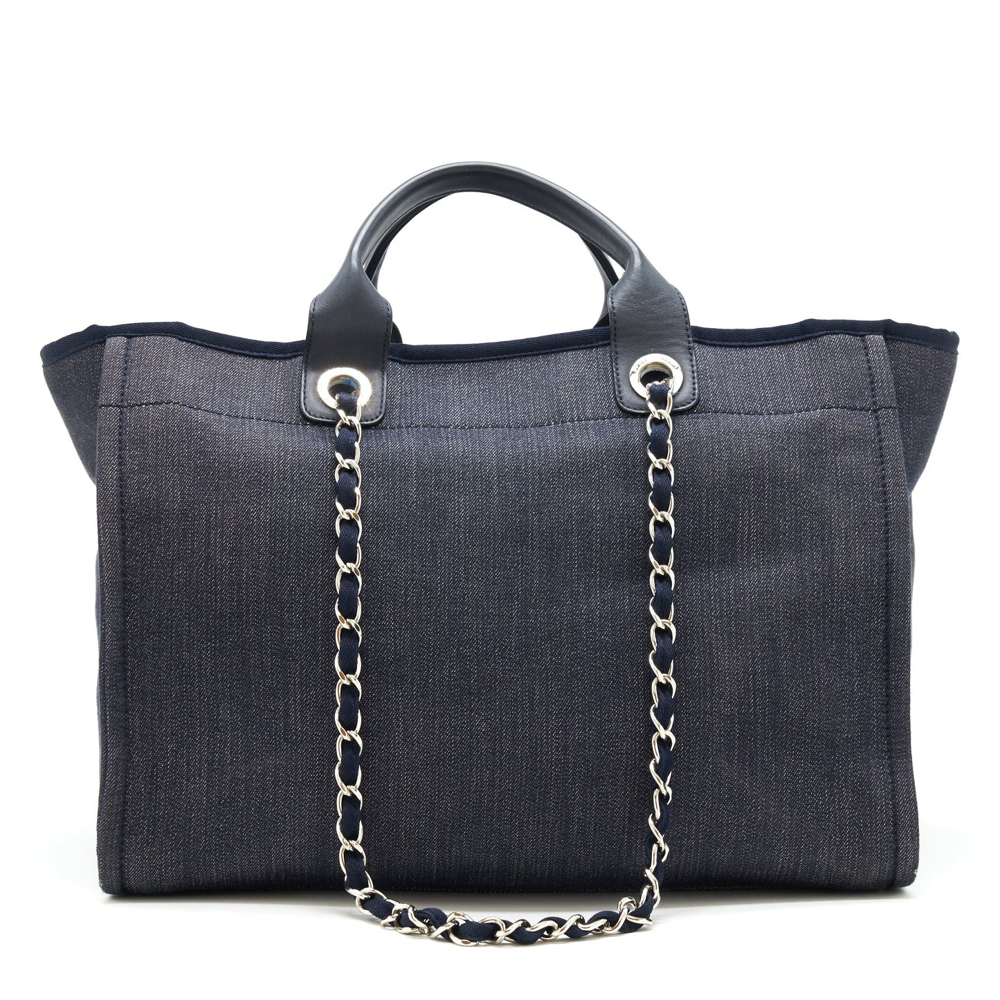 Chanel Large deauville Tote bag Denim Navy