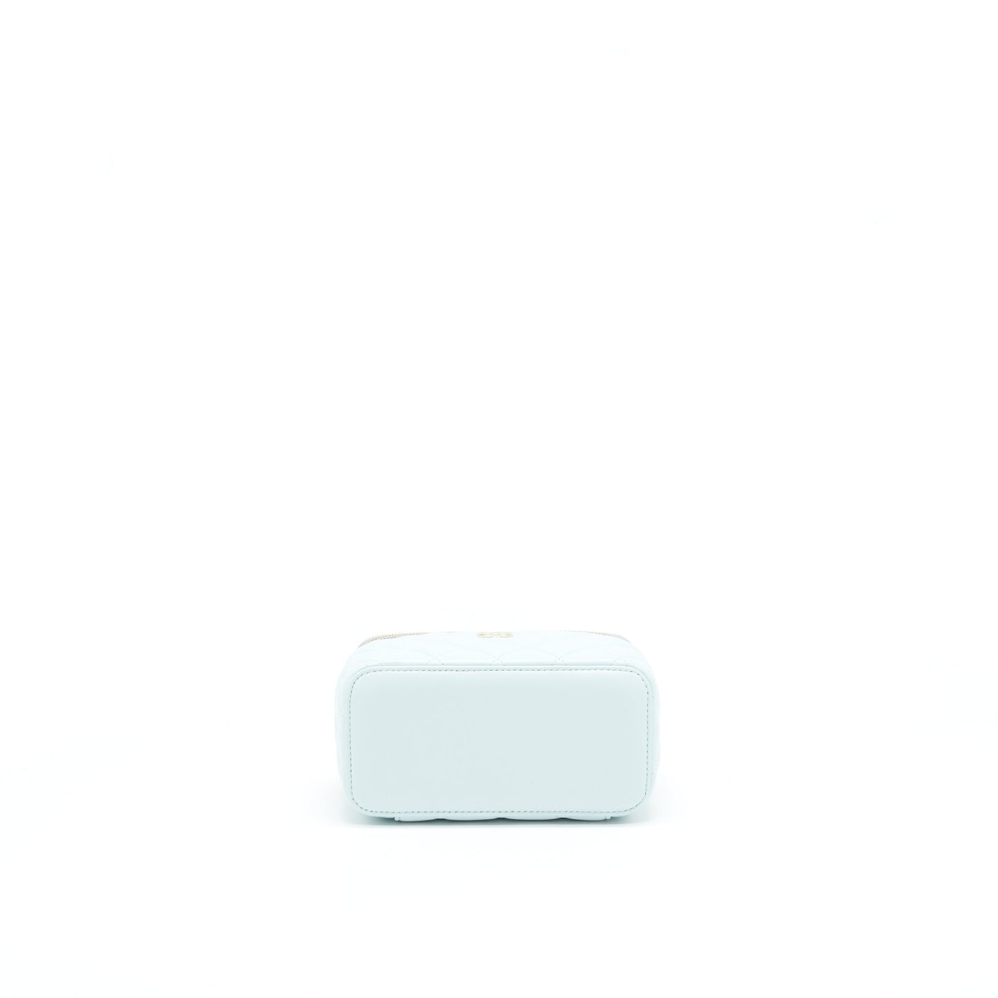 Chanel 21K Rectangular Top handle Vanity with Chain Baby Blue L
