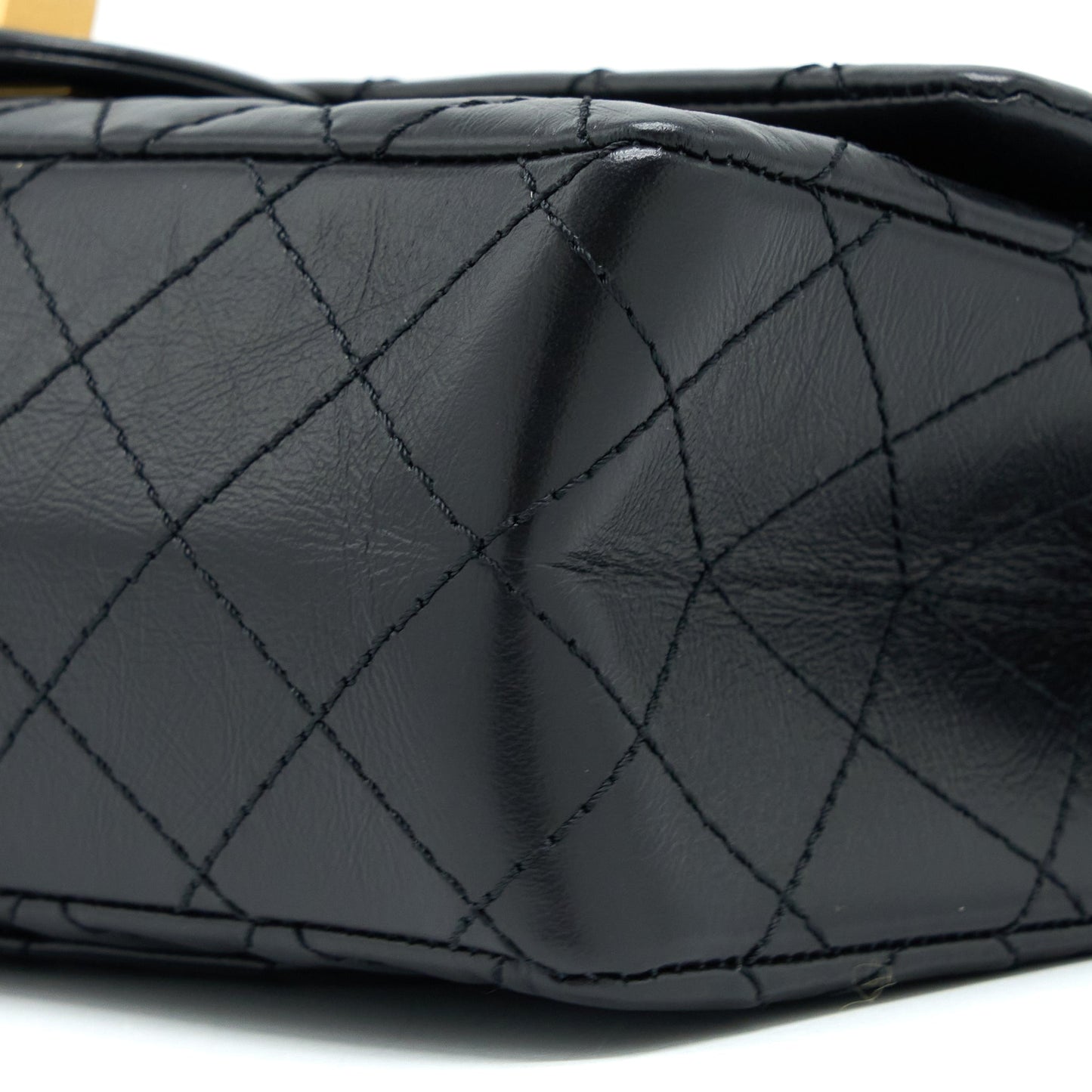 Chanel Small 2.55 Reissue Flap Bag Aged Calfskin Black Brushed  (Microchip)
