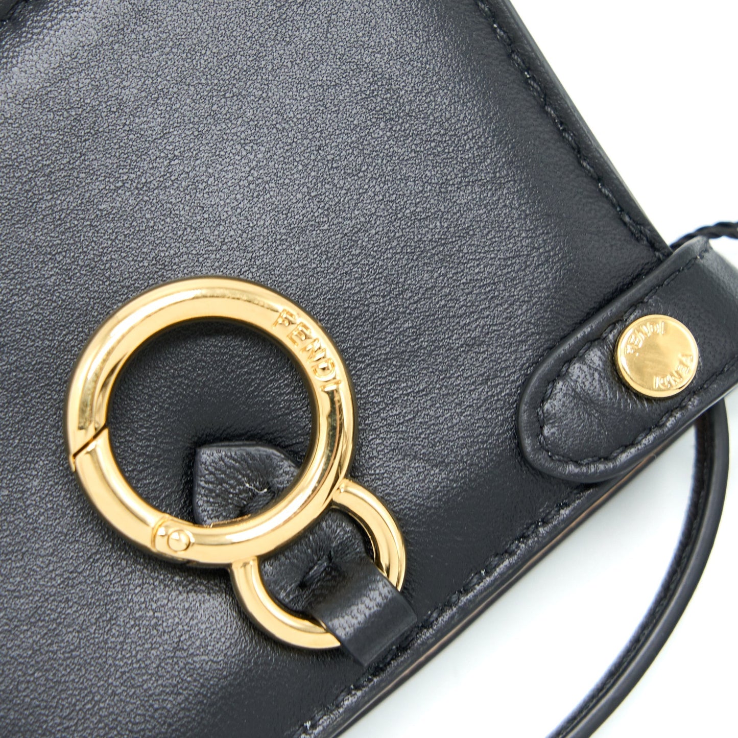 Fendi Nano Peekaboo Charm Lambskin Black
