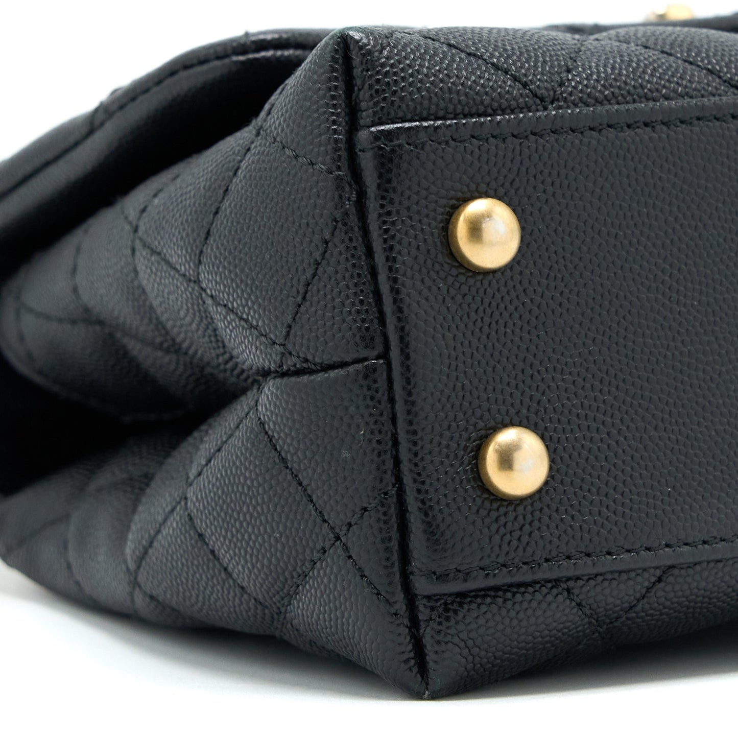Chanel Small Coco Handle Caviar With Lizard Handle Black