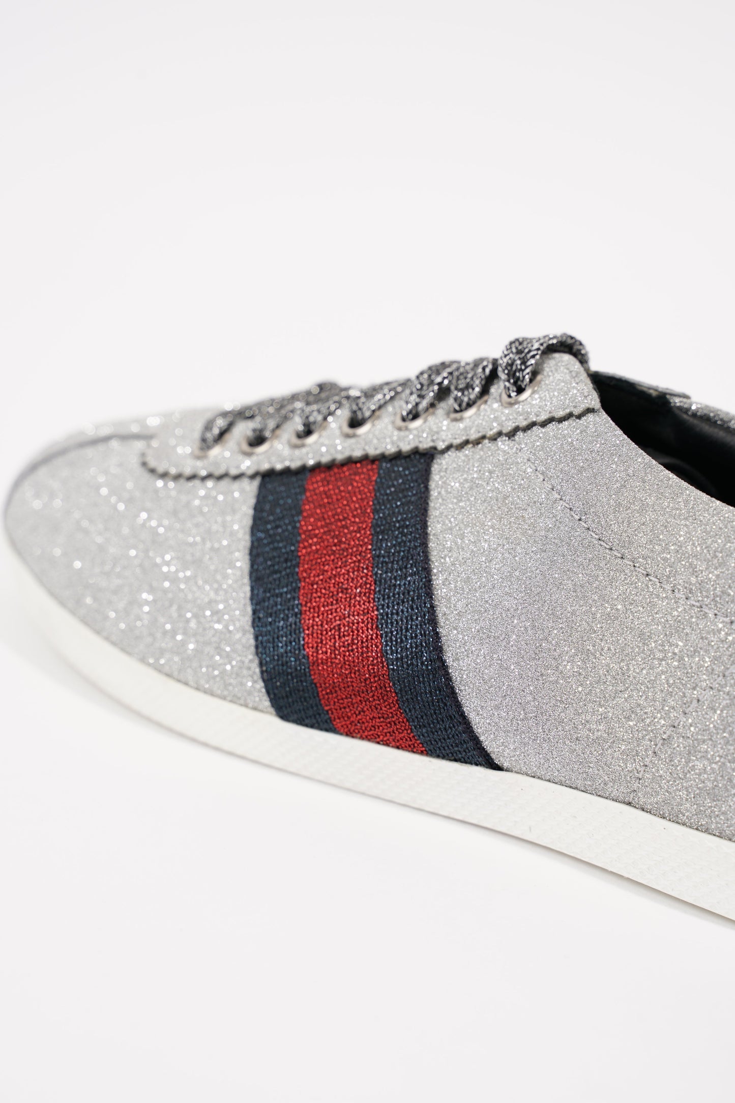 Gucci Womens Bambi Sneaker Silver Glitter EU 38 / UK 5