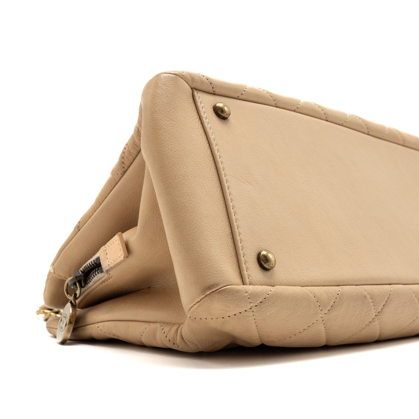 Chanel Shopping Tote Calfskin Beige