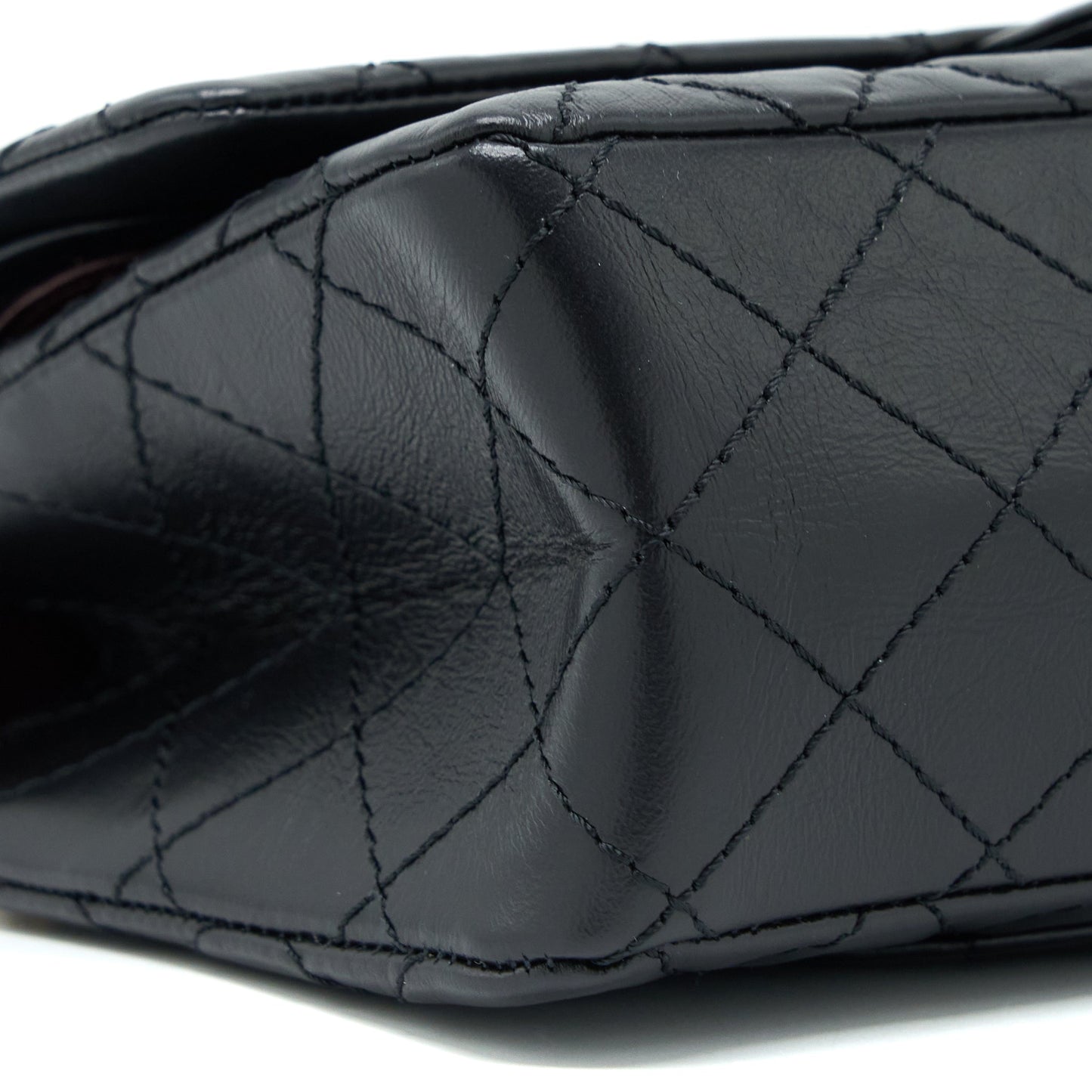 Chanel Small 2.55 Reissue Flap Bag Aged Calfskin Black Brushed  (Microchip)