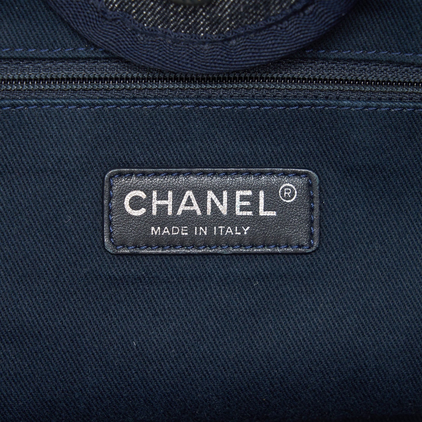 Chanel Large deauville Tote bag Denim Navy