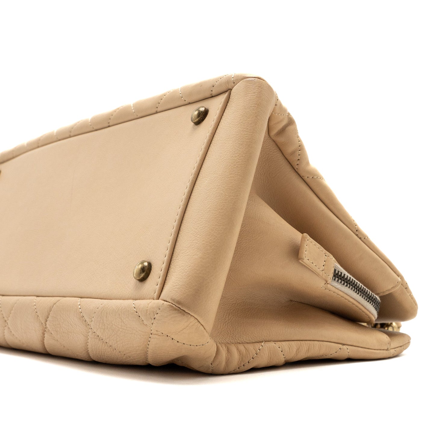 Chanel Shopping Tote Calfskin Beige
