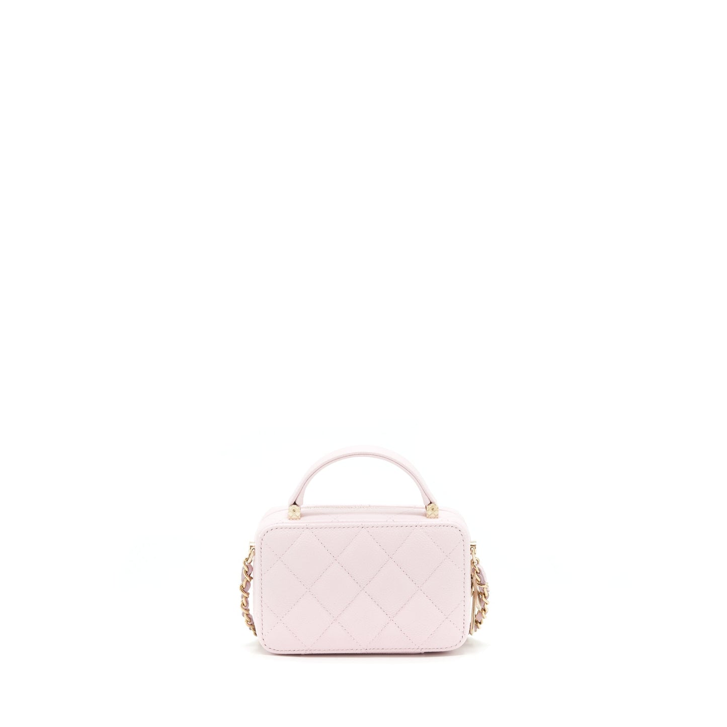 Chanel 22P Top Handle Mini Vanity With Chain Caviar Light Pink L