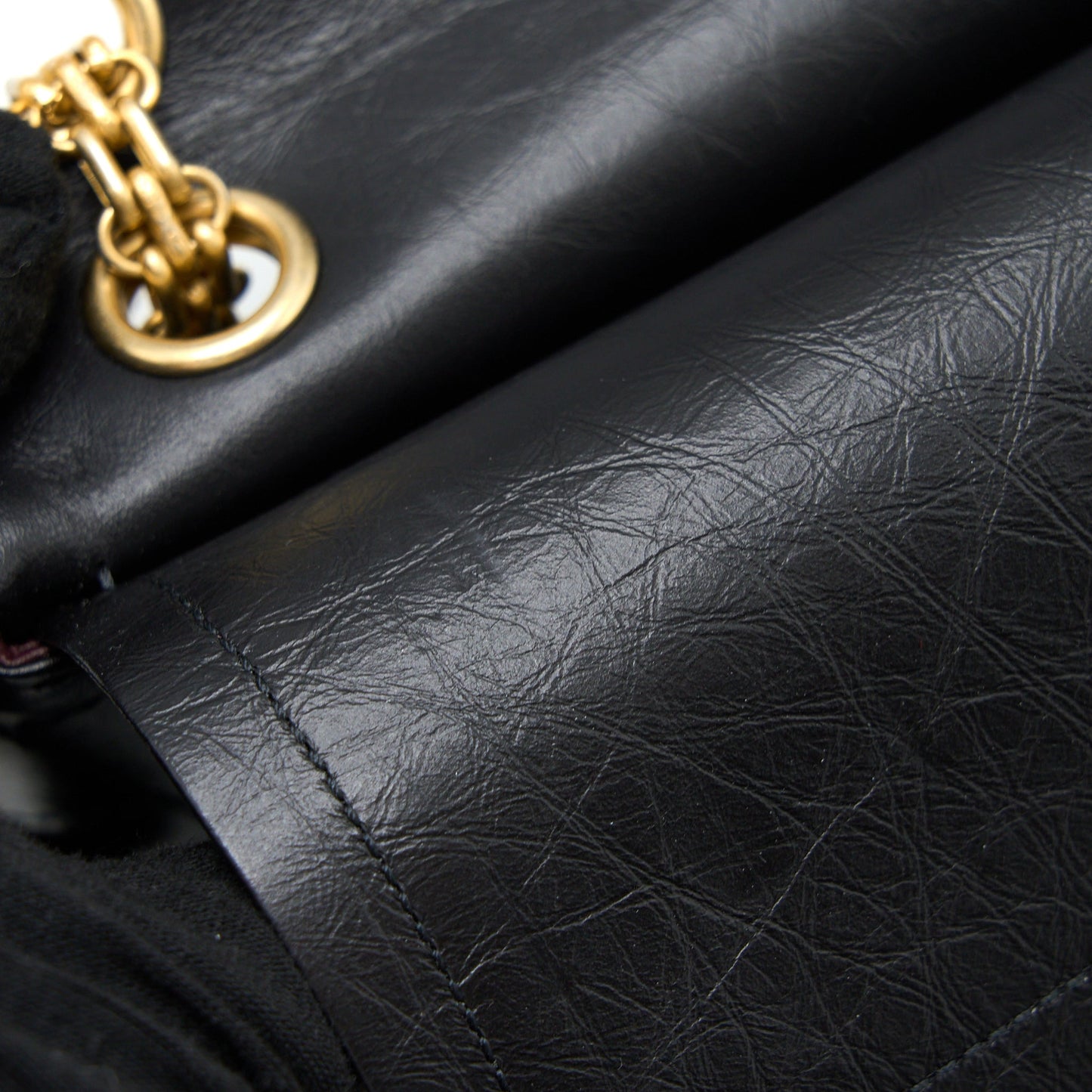 Chanel Small 2.55 Reissue Flap Bag Aged Calfskin Black Brushed  (Microchip)