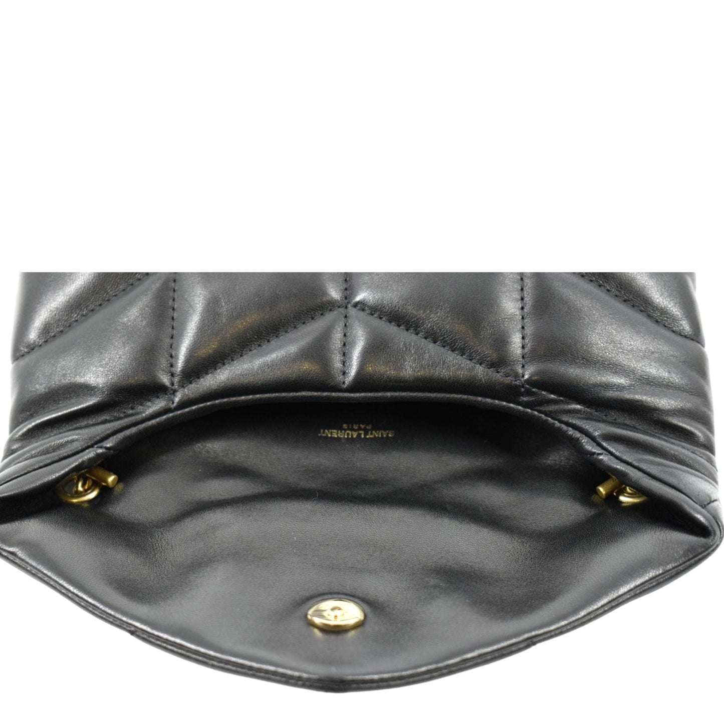 YVES SAINT LAURENT Toy Loulou Puffer Quilted Lambskin Leather Crossbody Bag Black