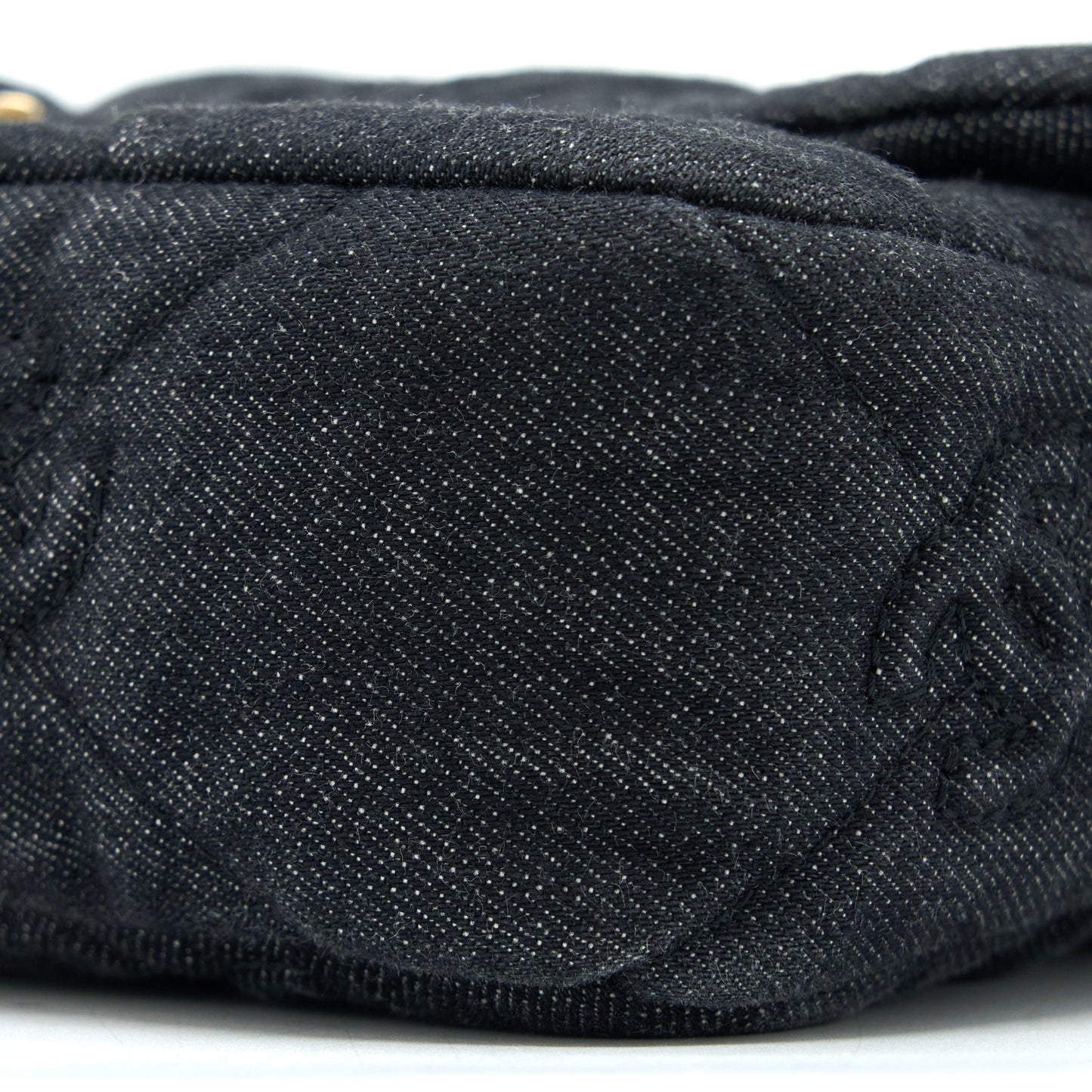 Chanel Flap Shoulder Bag with Giant Chain Denim Dark Blue Brushed  (Microchip)