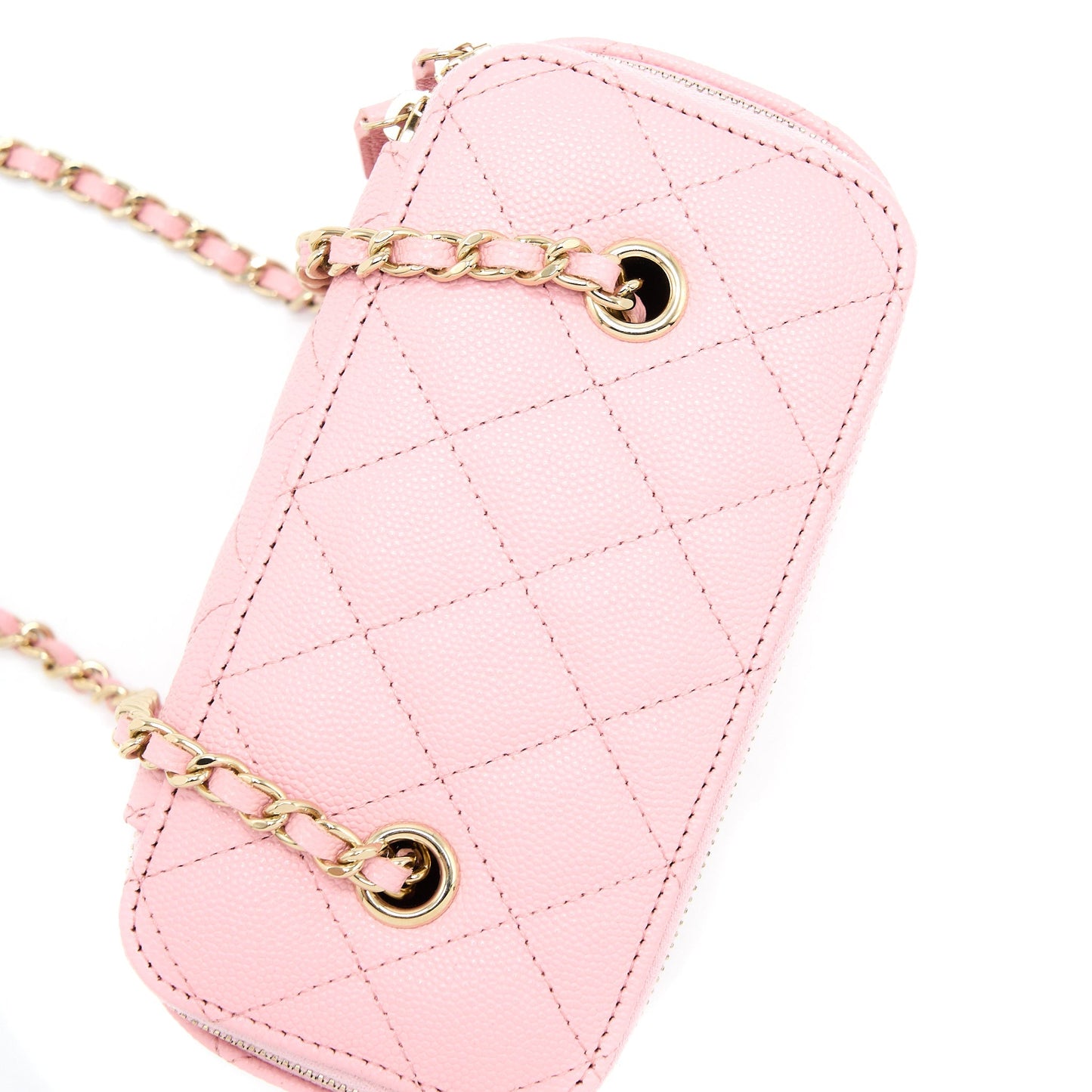 Chanel Long Vanity With Chain Caviar Pink L