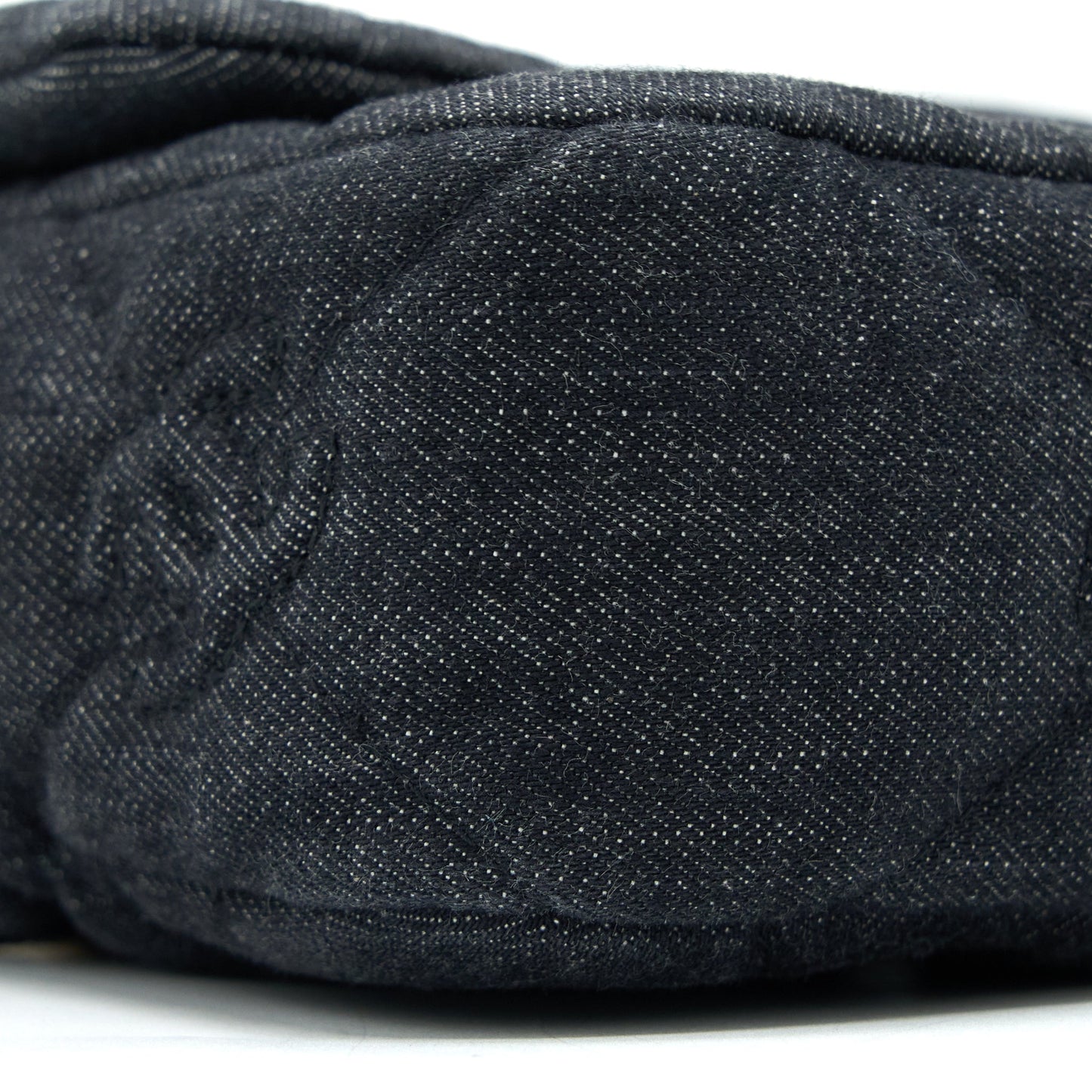 Chanel Flap Shoulder Bag with Giant Chain Denim Dark Blue Brushed  (Microchip)