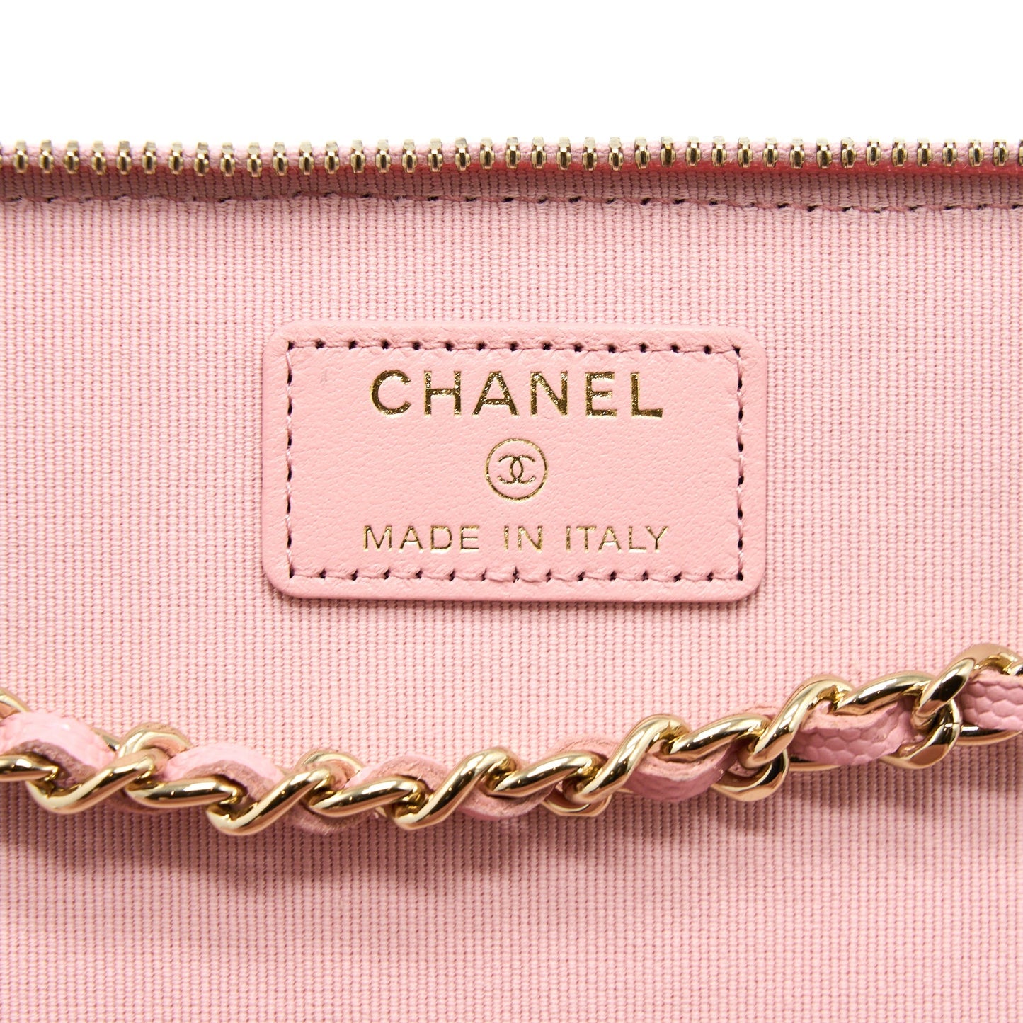 Chanel Long Vanity With Chain Caviar Pink L