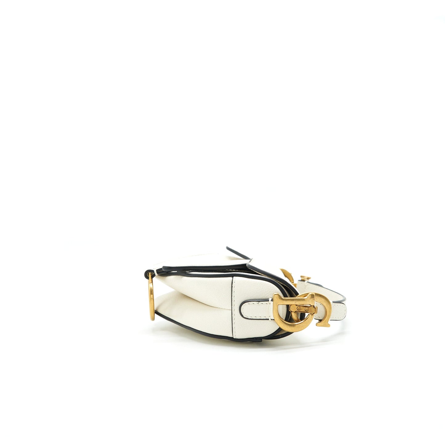 Dior Micro (Super Mini) Saddle Purse Goat Skin White