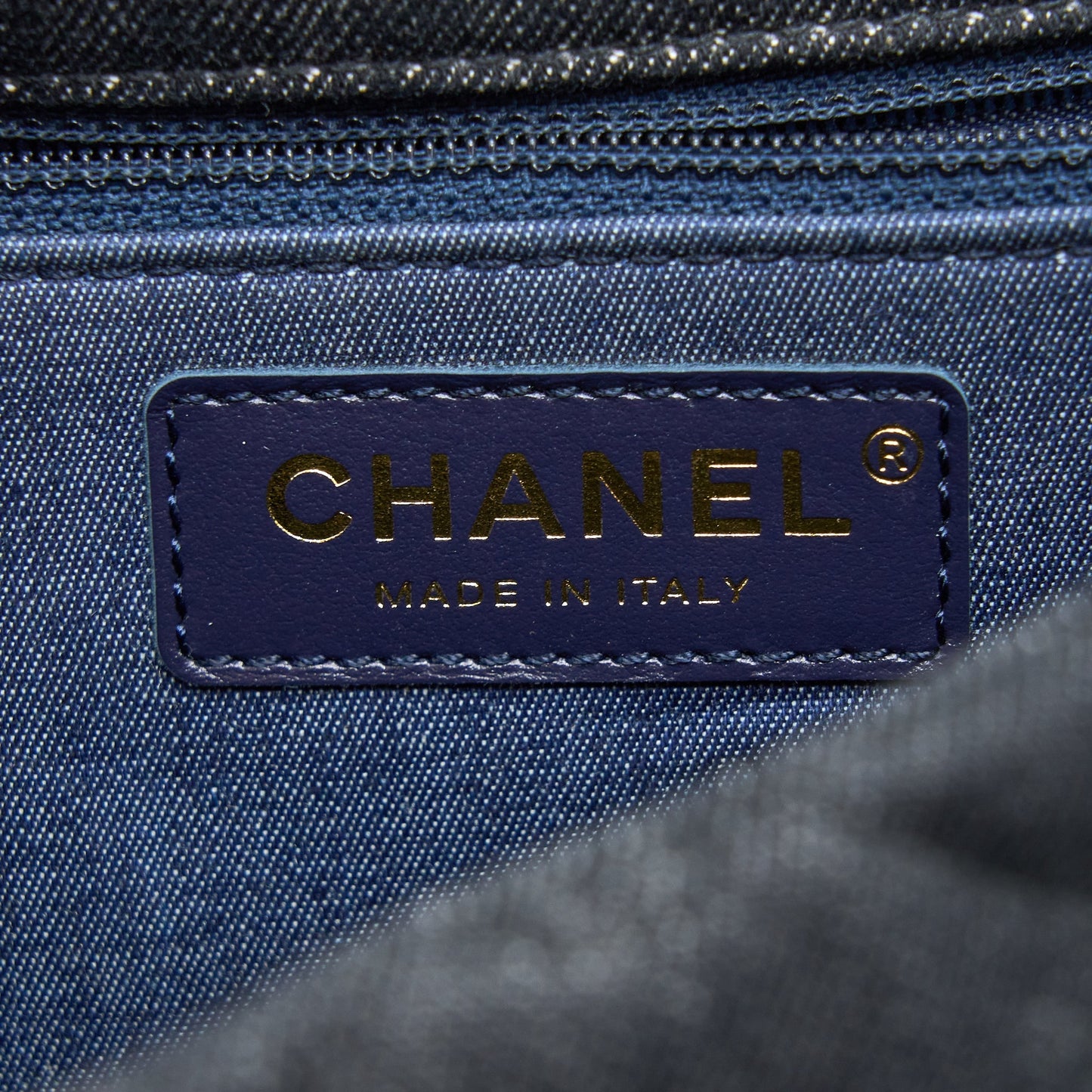 Chanel Flap Shoulder Bag with Giant Chain Denim Dark Blue Brushed  (Microchip)