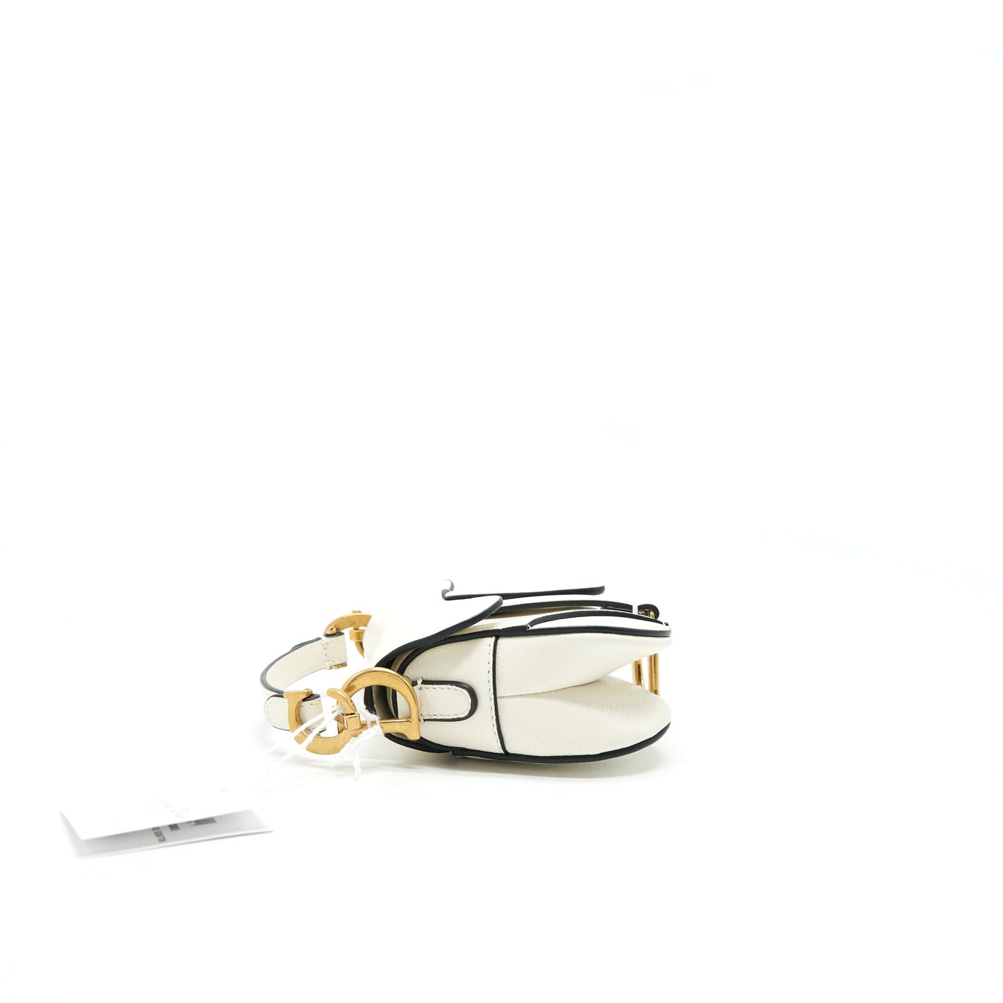 Dior Micro (Super Mini) Saddle Purse Goat Skin White