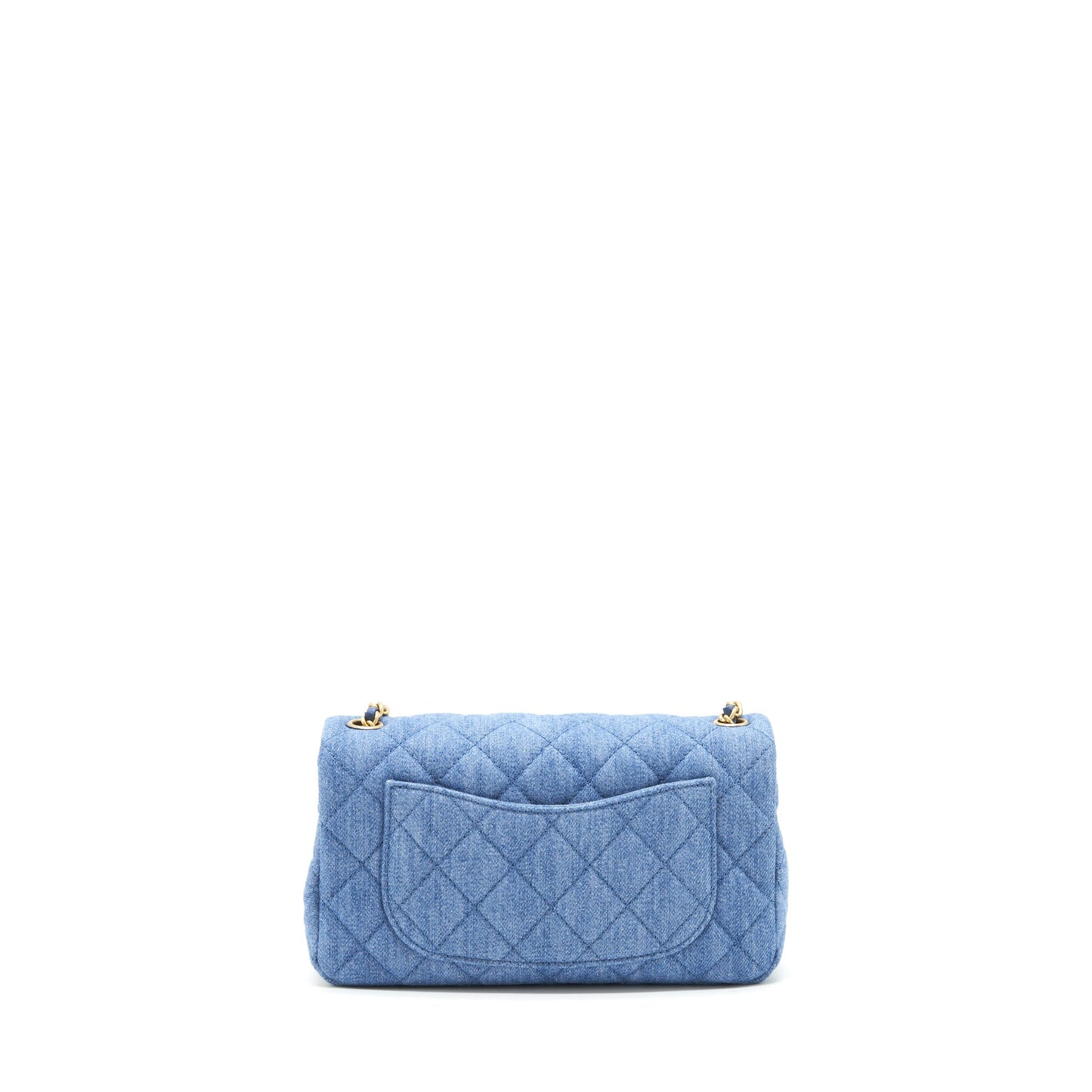 Chanel 21K Pearl Crush Mini Rectangular Flap Bag Denim