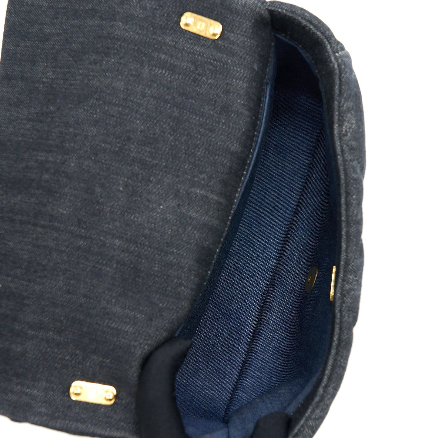 Chanel Flap Shoulder Bag with Giant Chain Denim Dark Blue Brushed  (Microchip)
