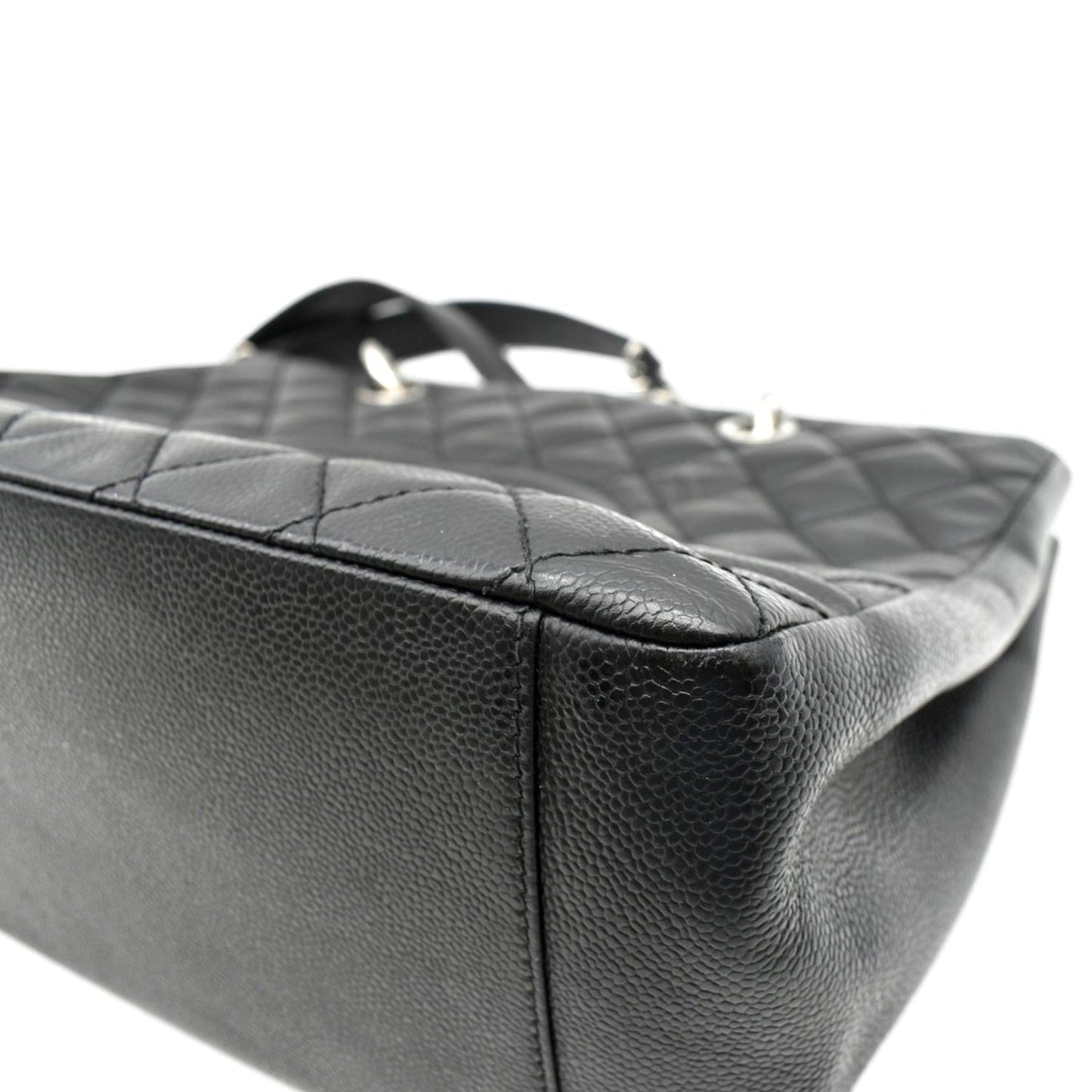 CHANEL Grand Shopping Quilted Caviar Leather GST Tote Bag Black
