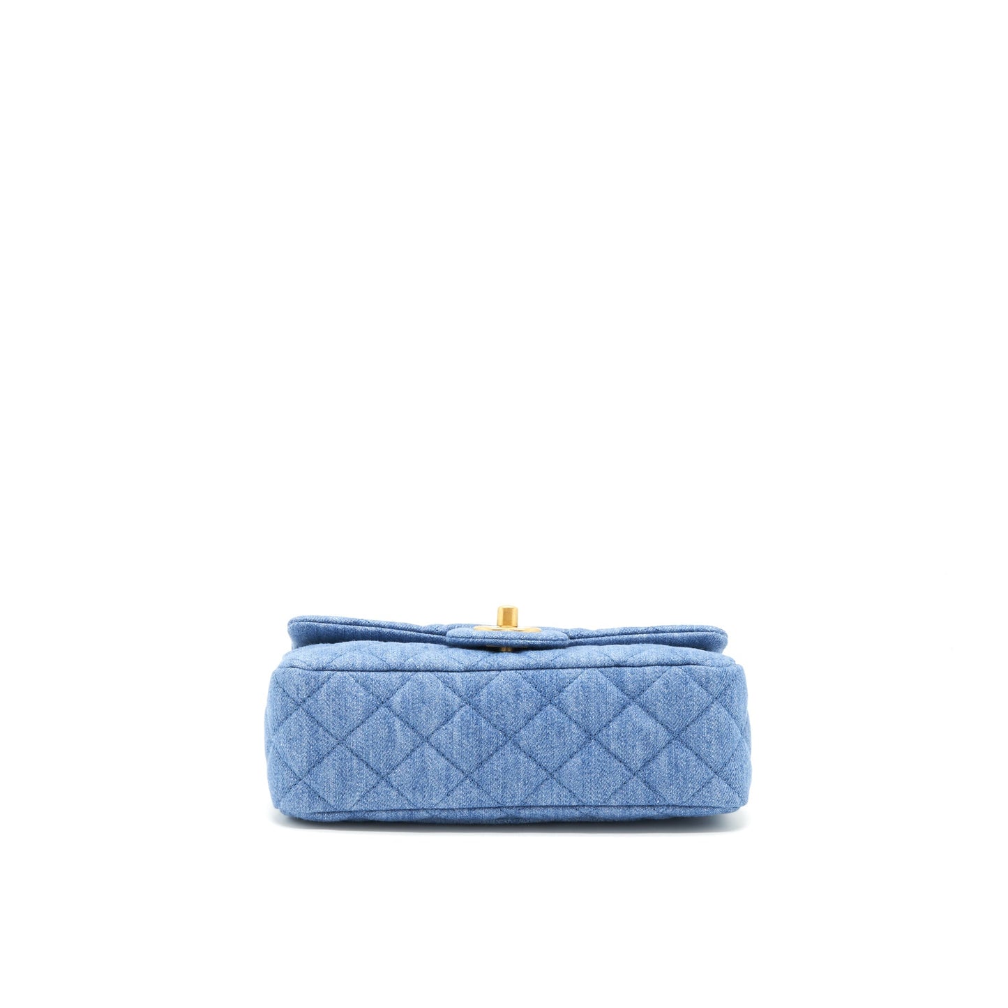 Chanel 21K Pearl Crush Mini Rectangular Flap Bag Denim