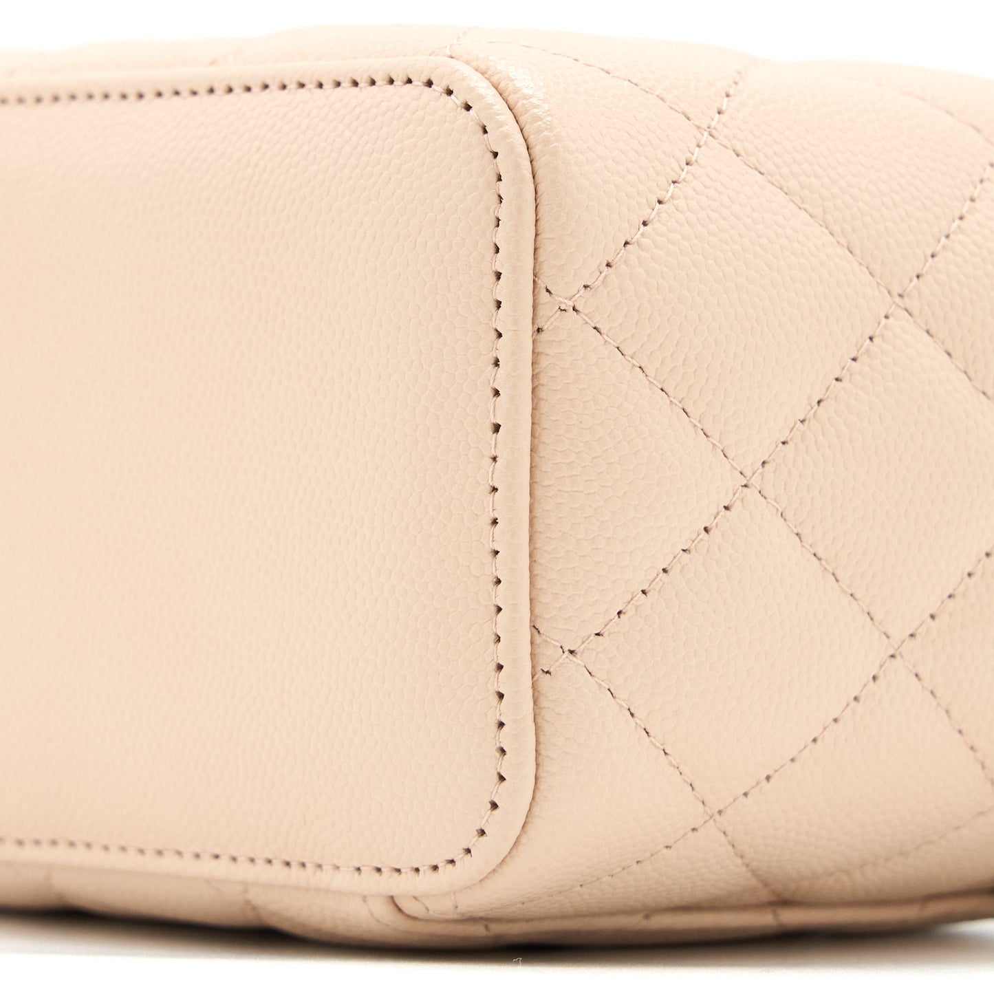 Chanel Long Vanity With Chain Caviar Beige L