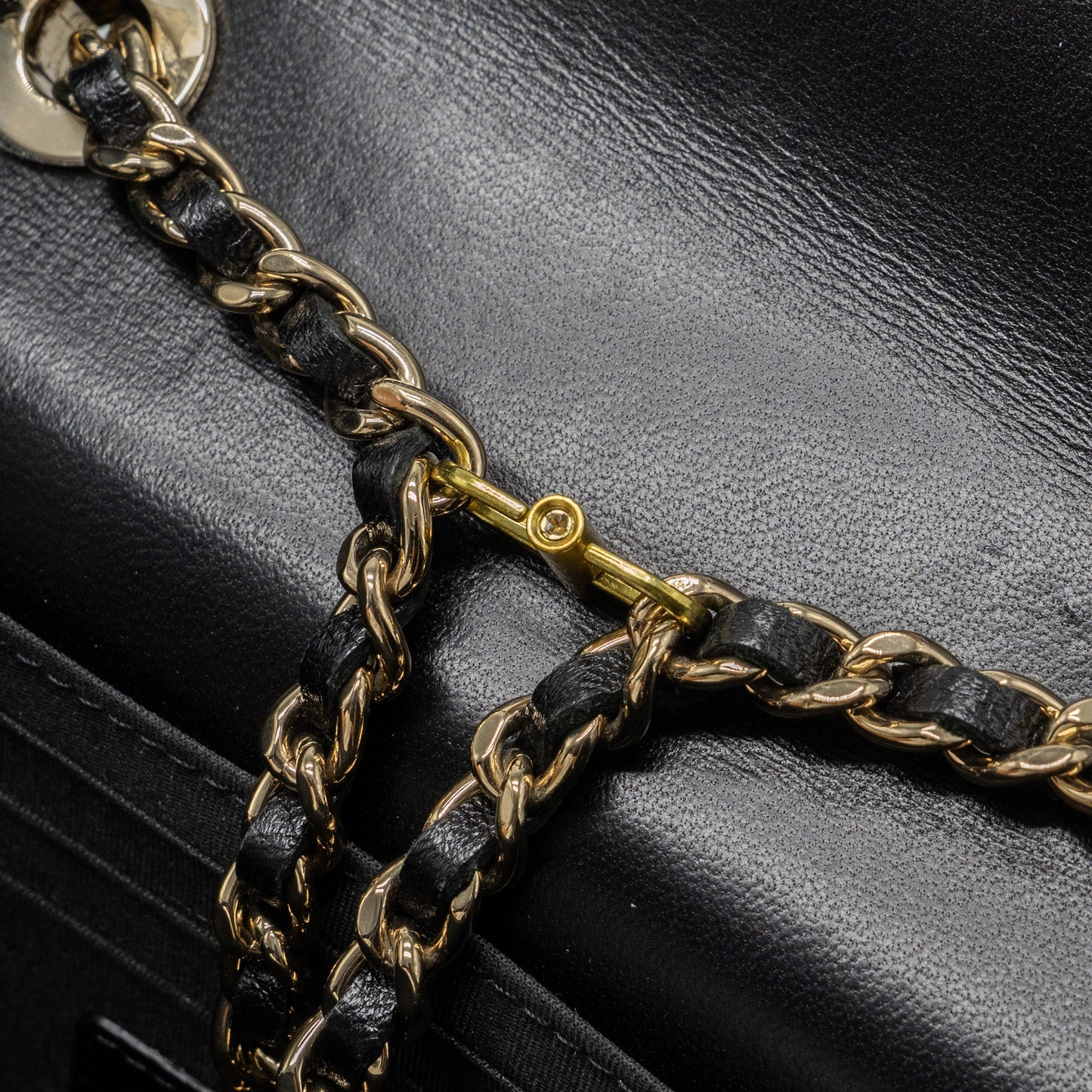 Chanel Mini Trendy CC Wallet on Chain Lambskin Black L