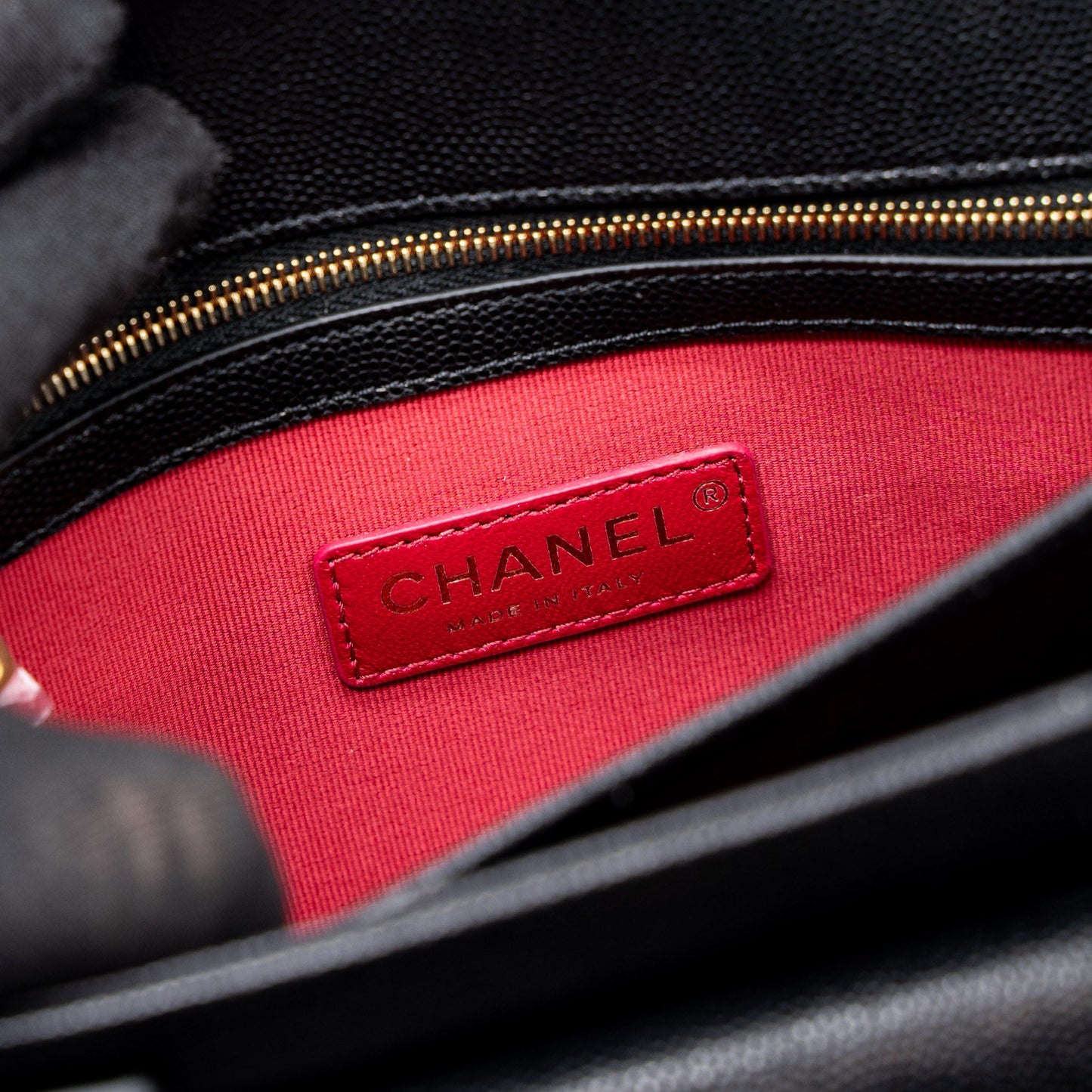 Chanel Messenger Bag Caviar Black Brushed  (Microchip)