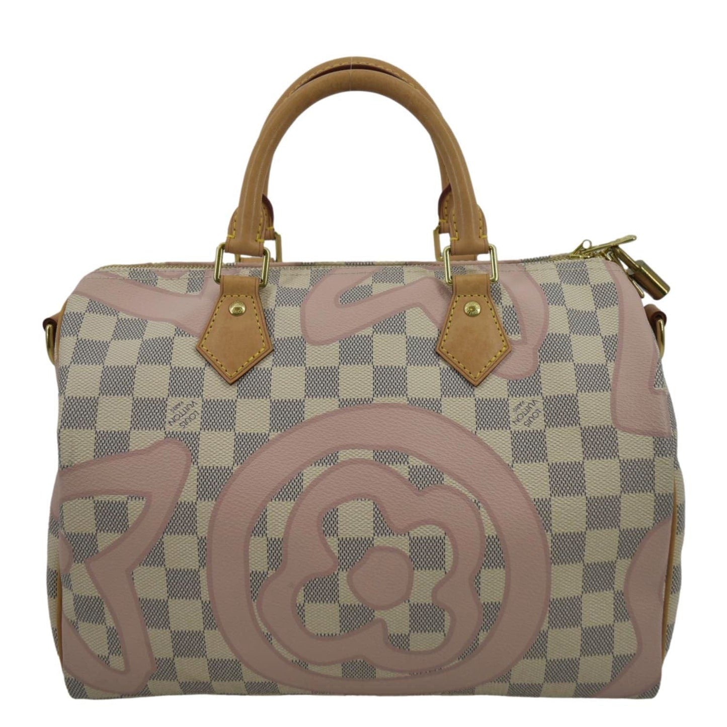 LOUIS VUITTON Tahitienne  30 Damier Azur Satchel Bag Rose Ballerine