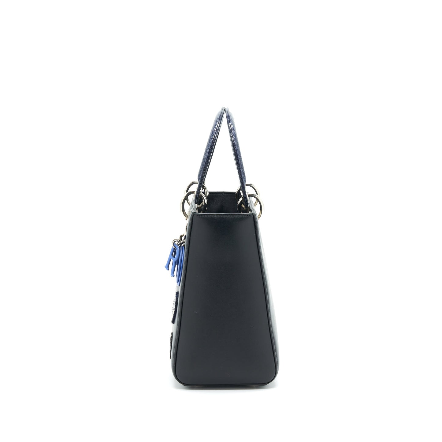 Dior Medium Lady Dior Purse limited edition black/ Blue