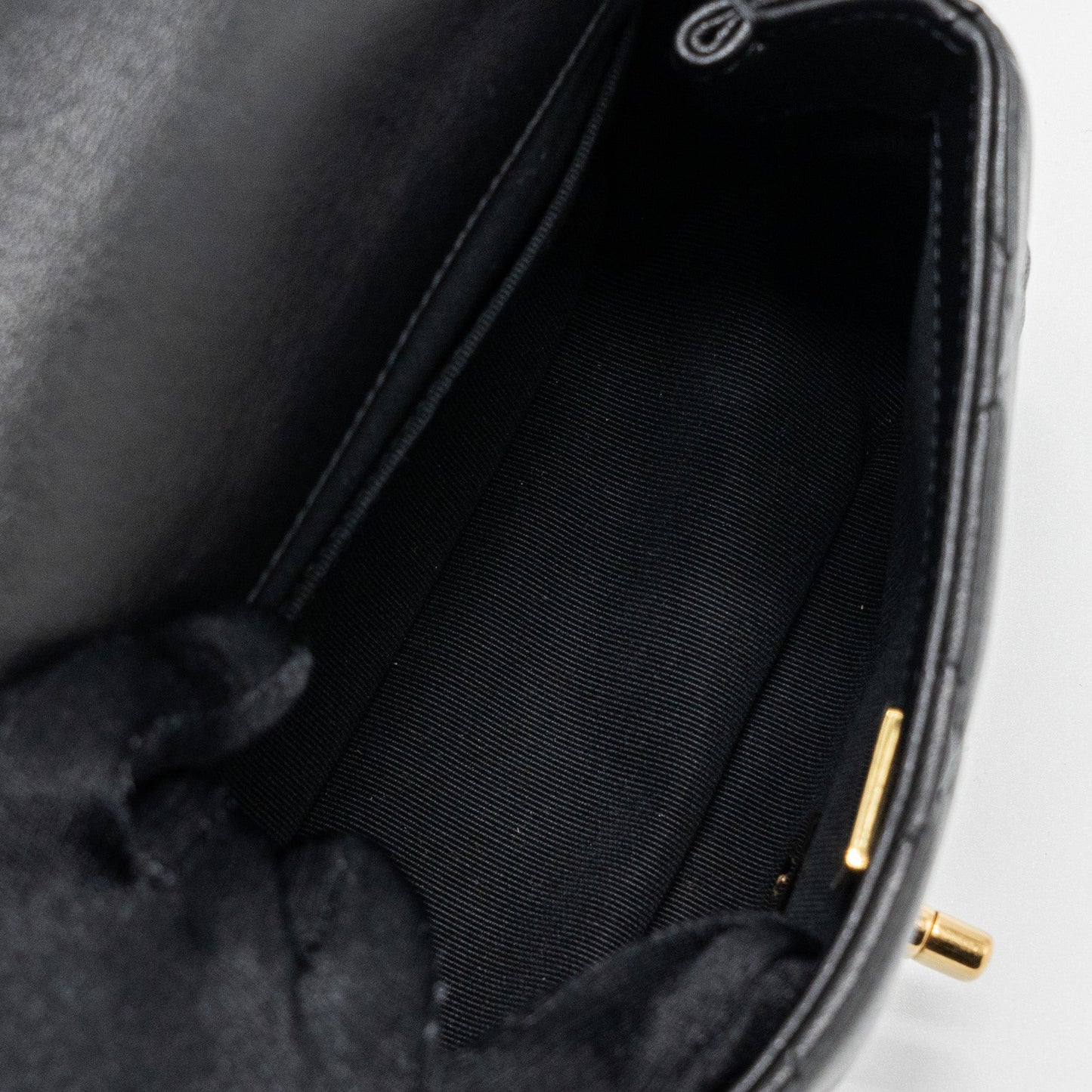 Chanel Round Handle Mini Square Crossbody Bag Lambskin Brushed (Microchip)