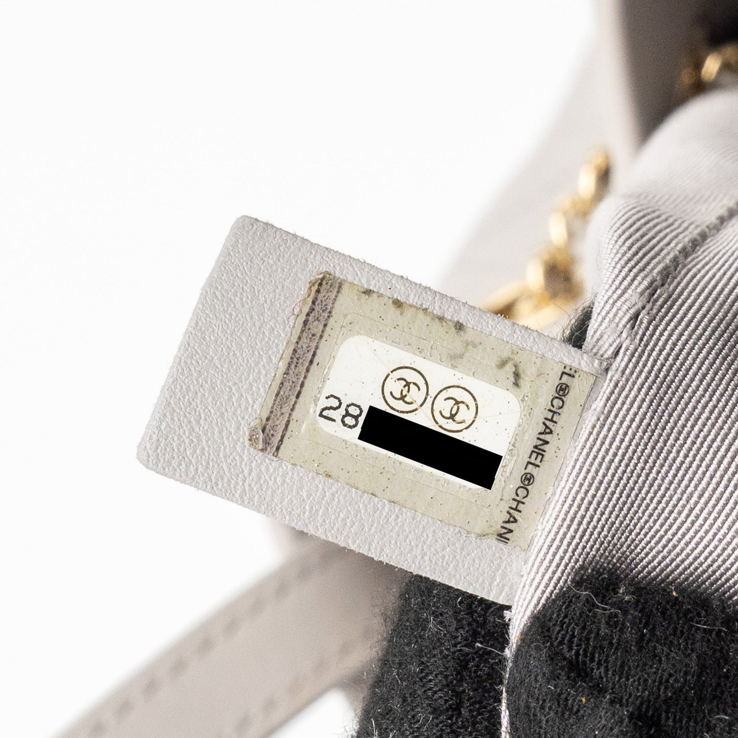 Chanel quilted bucket bag lambskin grey L