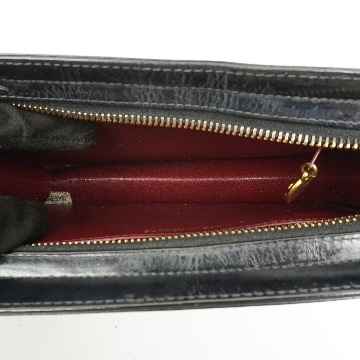 Chanel CC Black Patent Leather Wristlet Bag 24K Gold Hardware