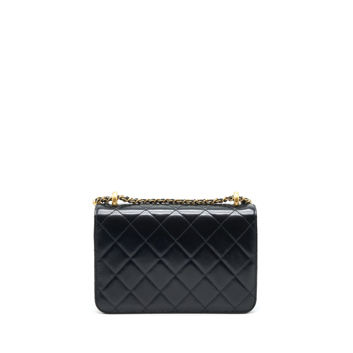 Chanel 21A Gold Crush Flap Bag Calfskin Black