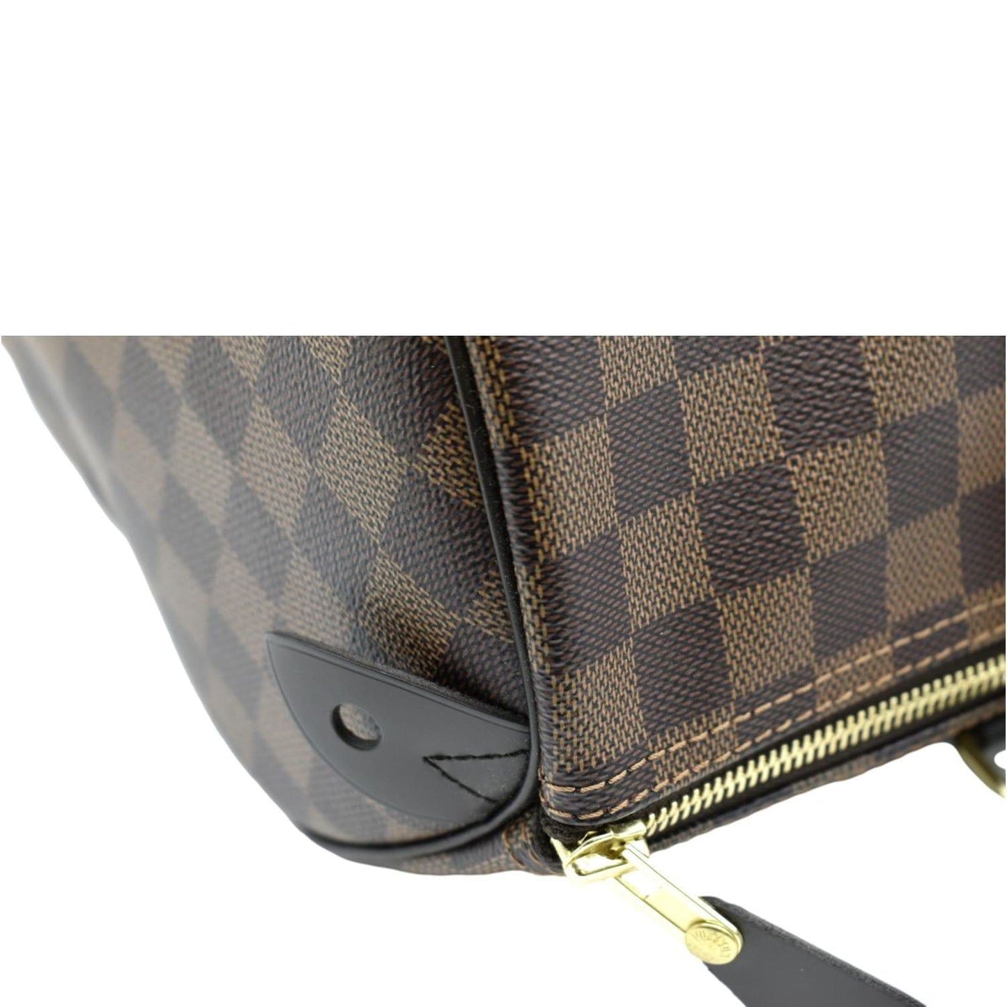 LOUIS VUITTON  35 Damier Ebene Satchel Bag Brown