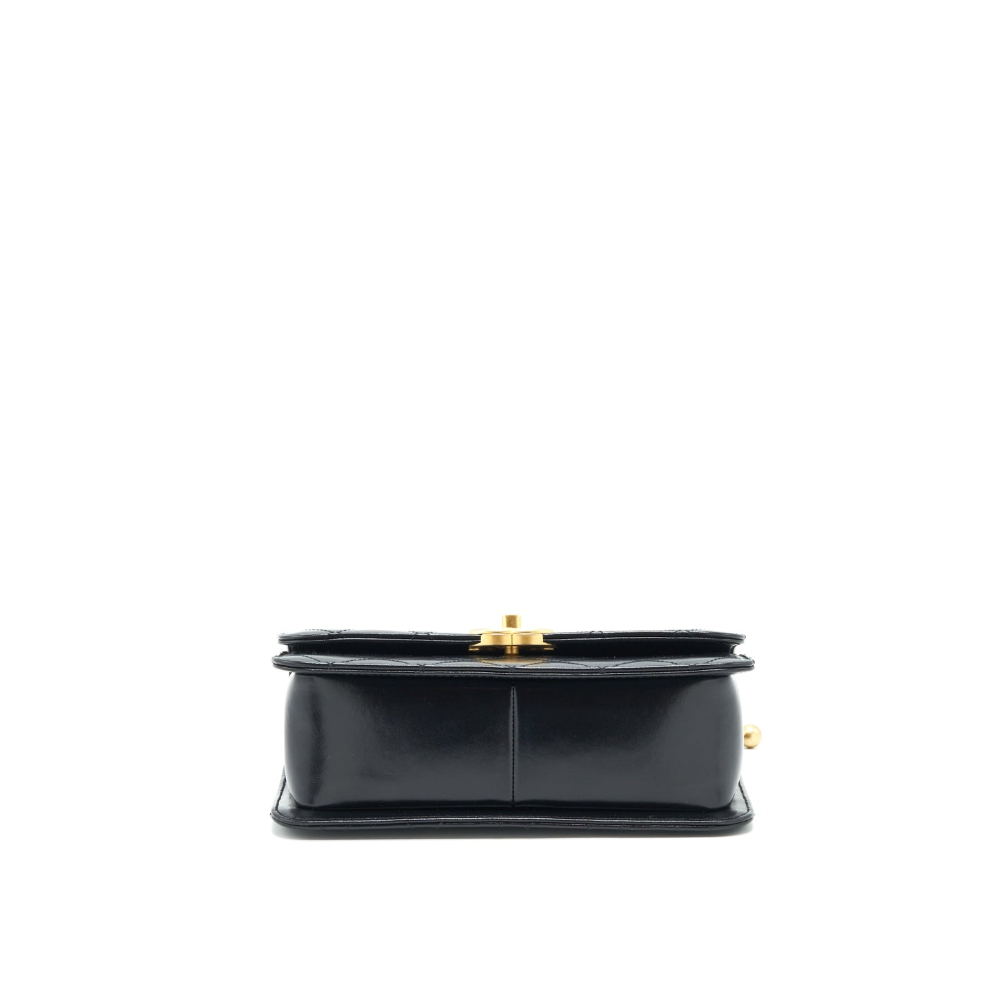 Chanel 21A Gold Crush Flap Bag Calfskin Black