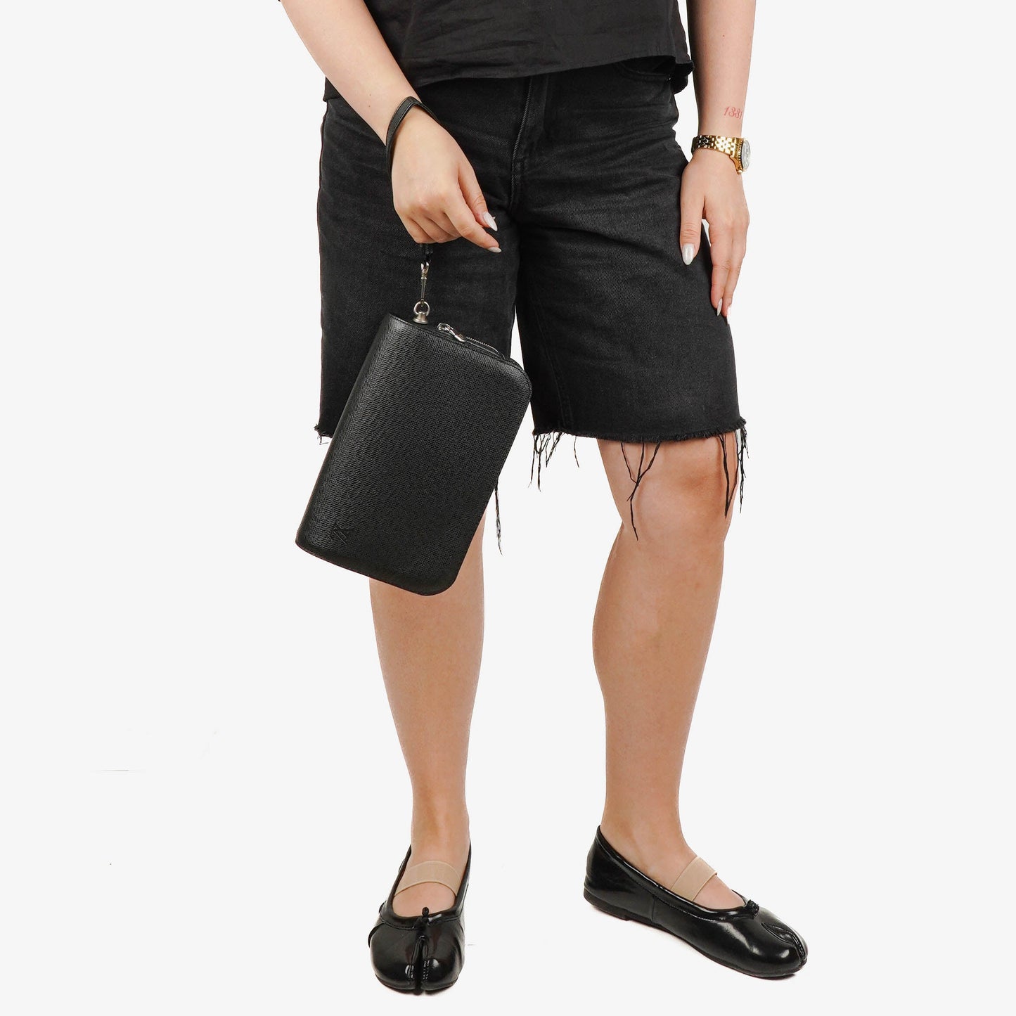 Louis Vuitton Taiga Baikal Grey Clutch Bag