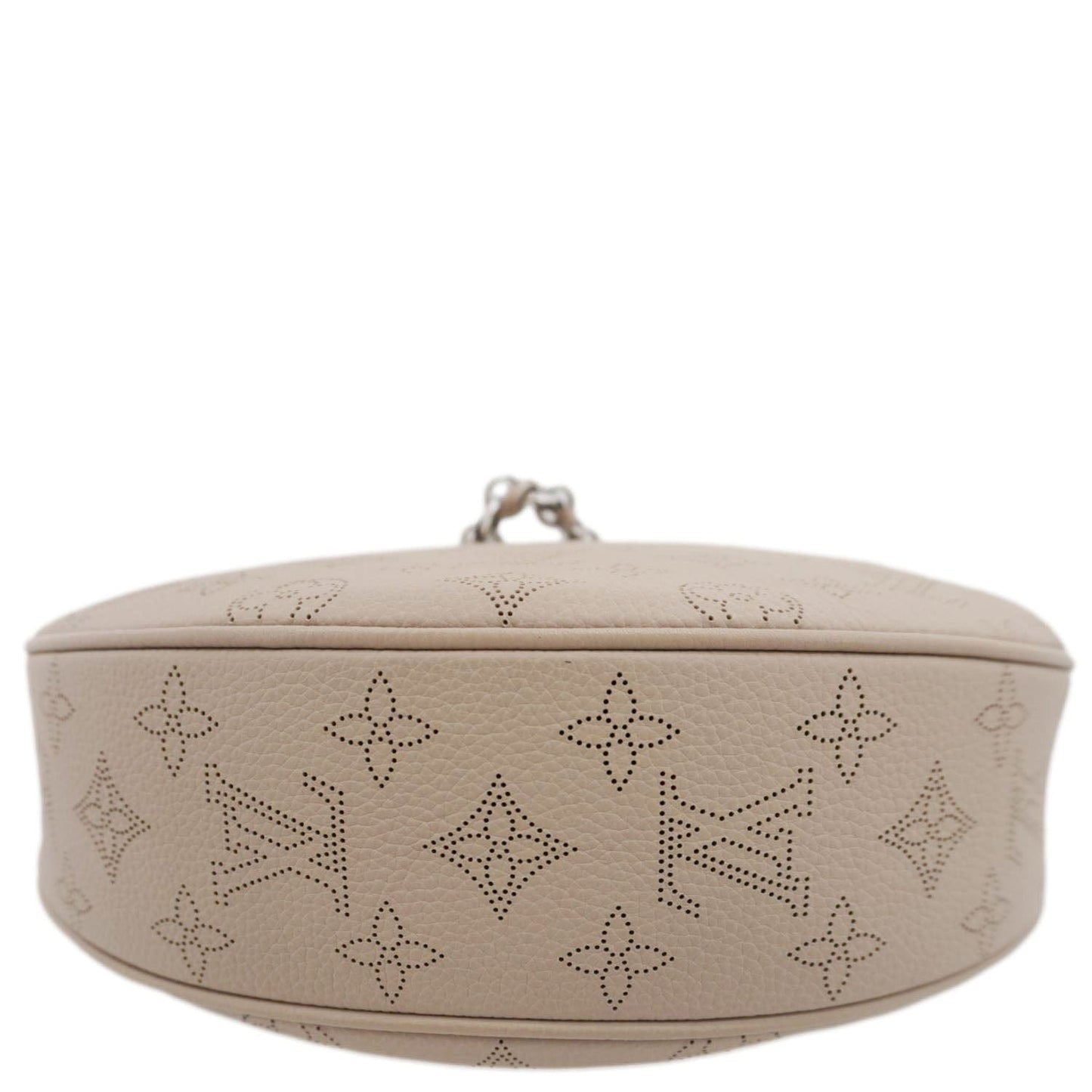 LOUIS VUITTON Baia PM Perforated Mahina Leather Shoulder Bag Galet Gray
