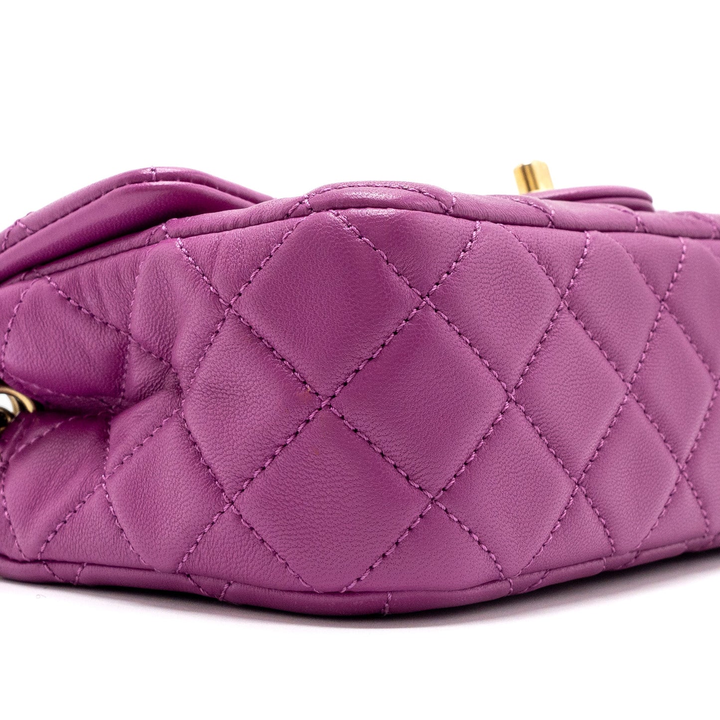 Chanel pearl crush mini rectangular flap bag lambskin purple