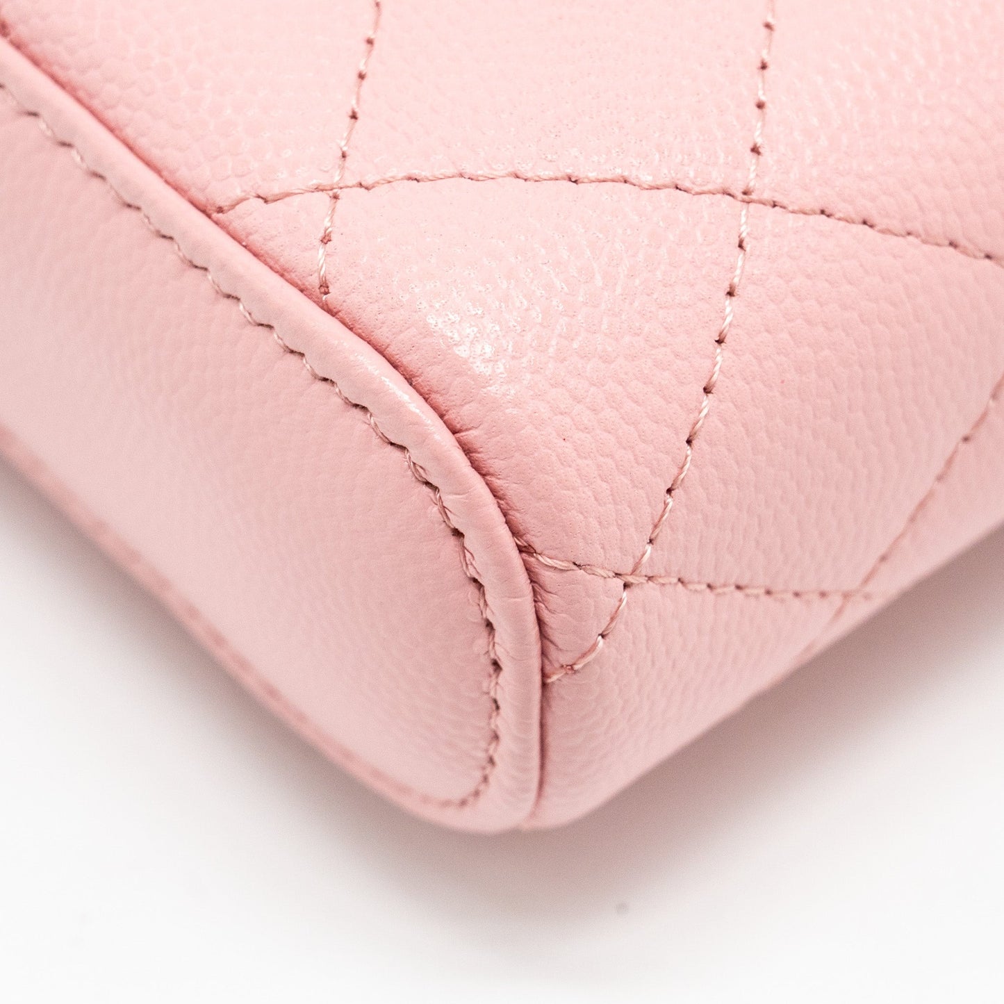 Chanel Vanity Phone Holder With Chain Caviar Pink L