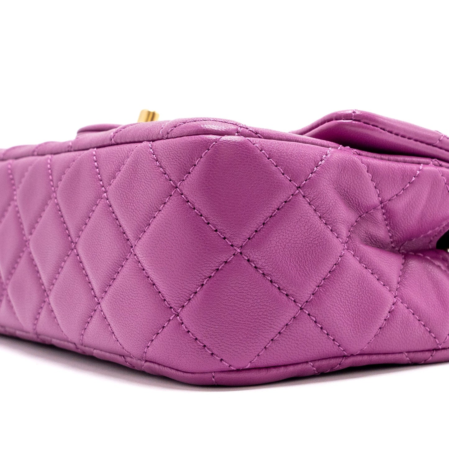 Chanel pearl crush mini rectangular flap bag lambskin purple