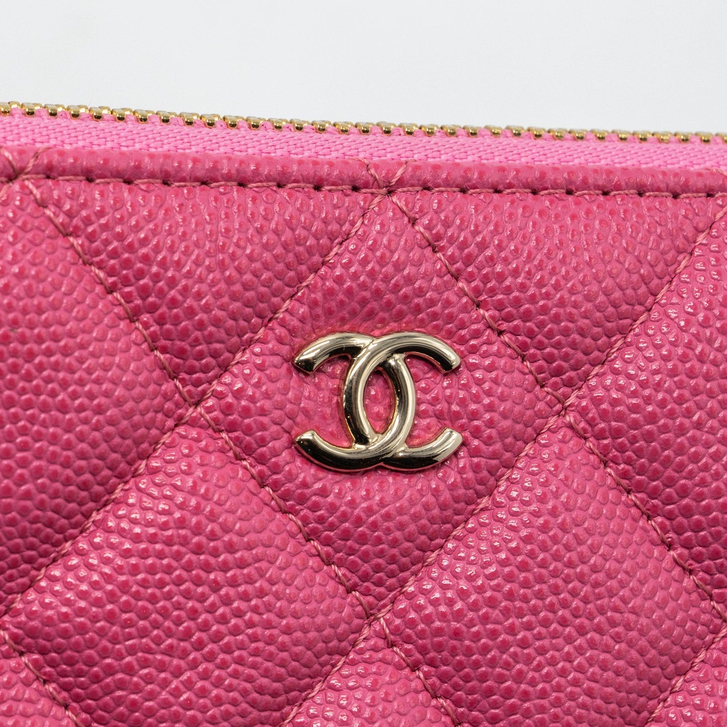 Chanel zippy pouch caviar pink L