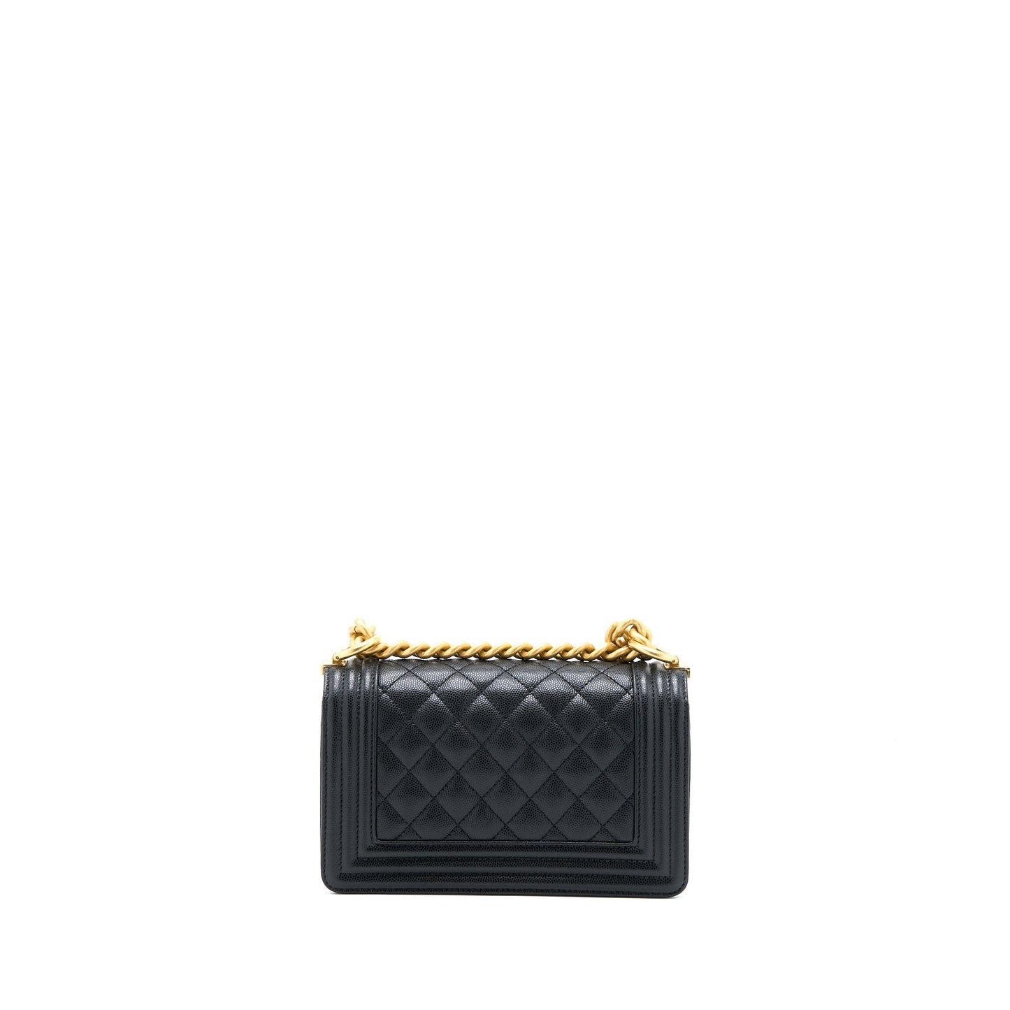 Chanel Small Boy Caviar Black Brushed  (Microchip)