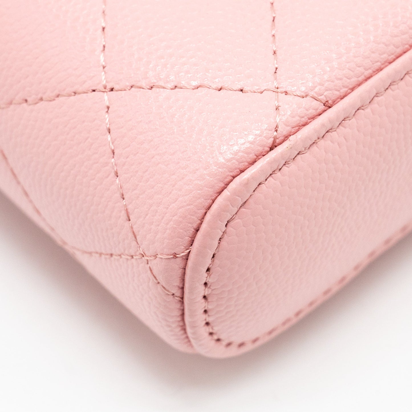 Chanel Vanity Phone Holder With Chain Caviar Pink L