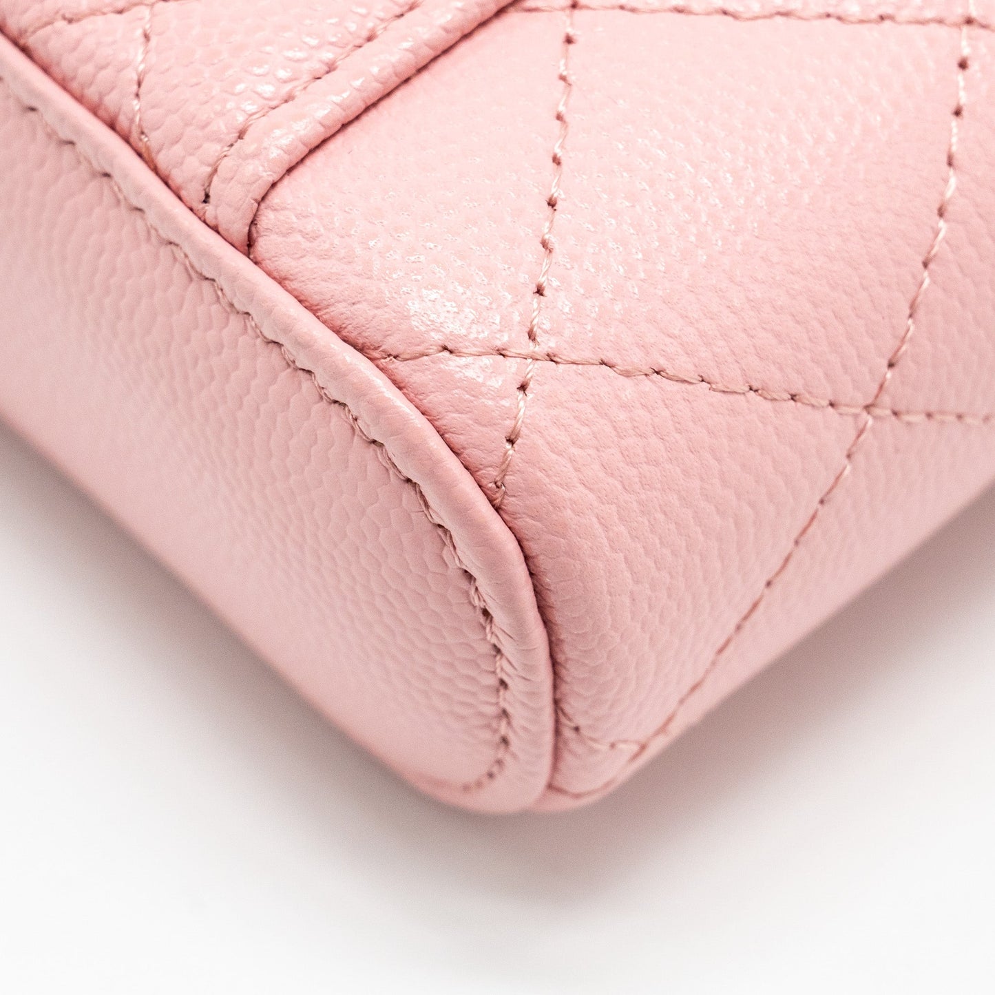 Chanel Vanity Phone Holder With Chain Caviar Pink L