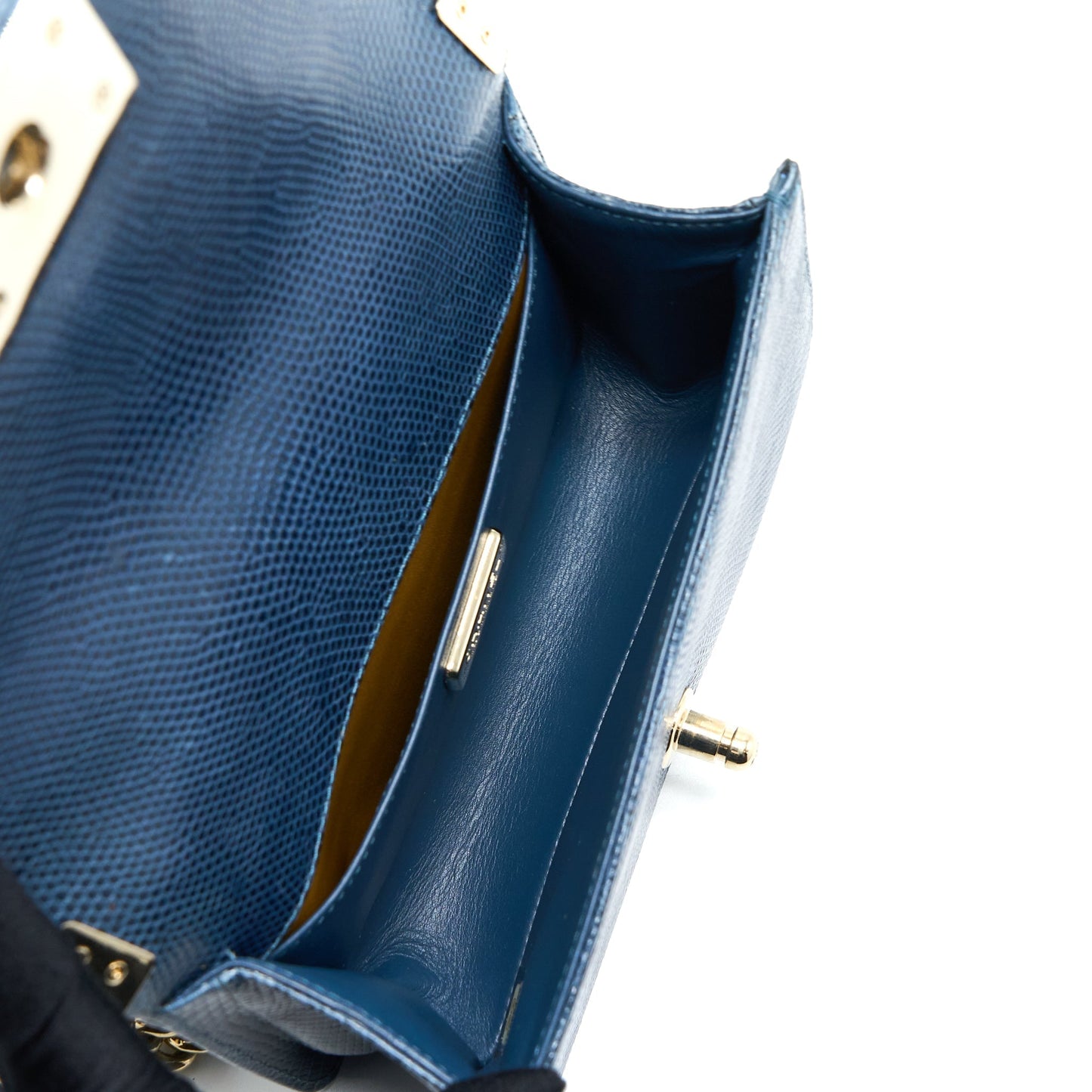 Chanel Small Boy Bag Lizard Dark Blue L