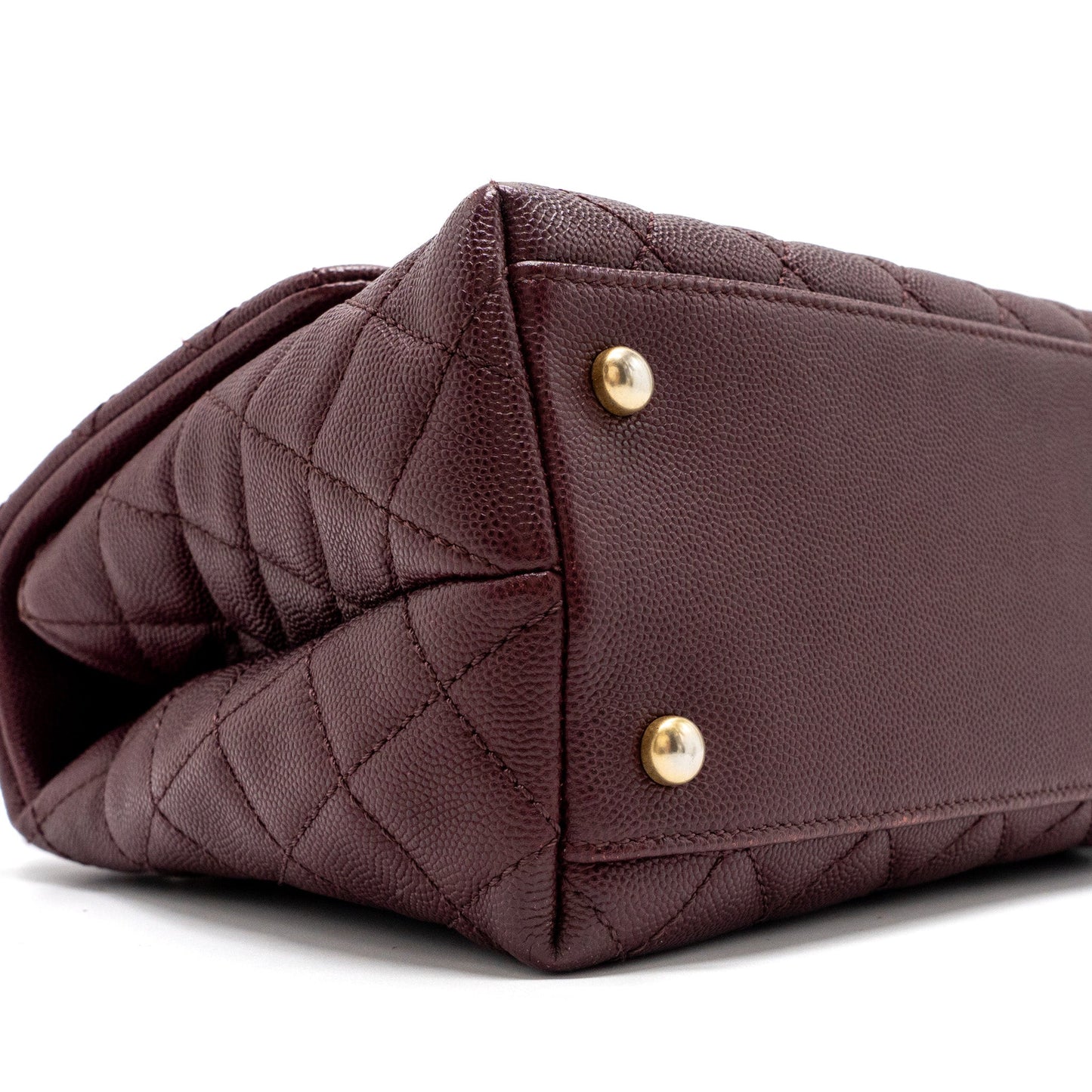 Chanel Medium Coco Handle With Lizard Handle Caviar Burgundy