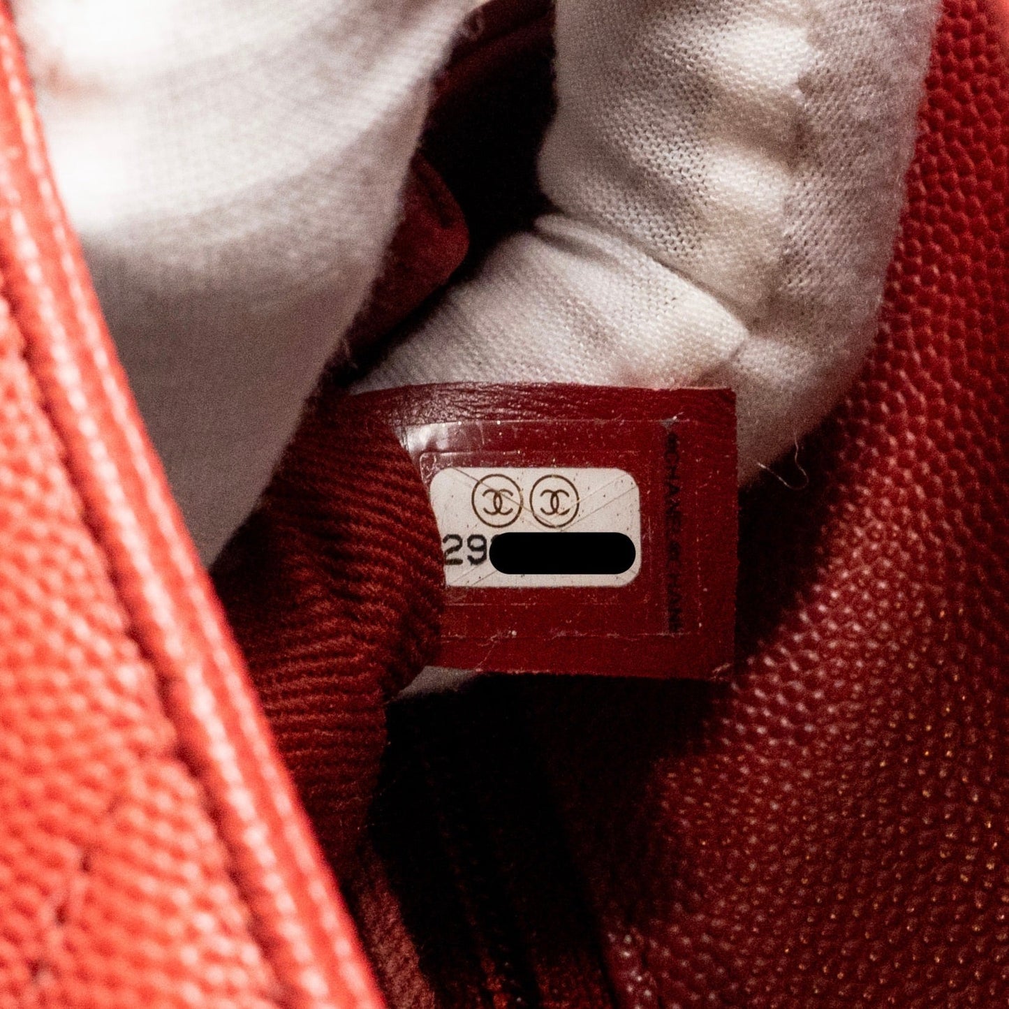 Chanel Small Coco Handle Chevron Caviar Red