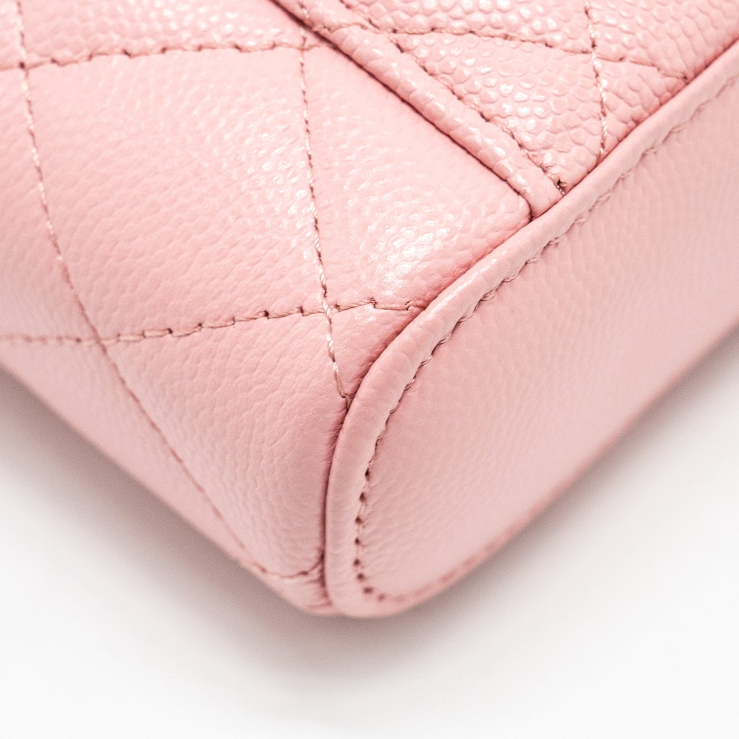 Chanel Vanity Phone Holder With Chain Caviar Pink L