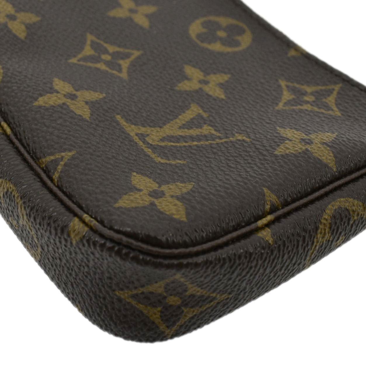 LOUIS VUITTON Pochette Mini Monogram Canvas Accessoires Pouch Brown